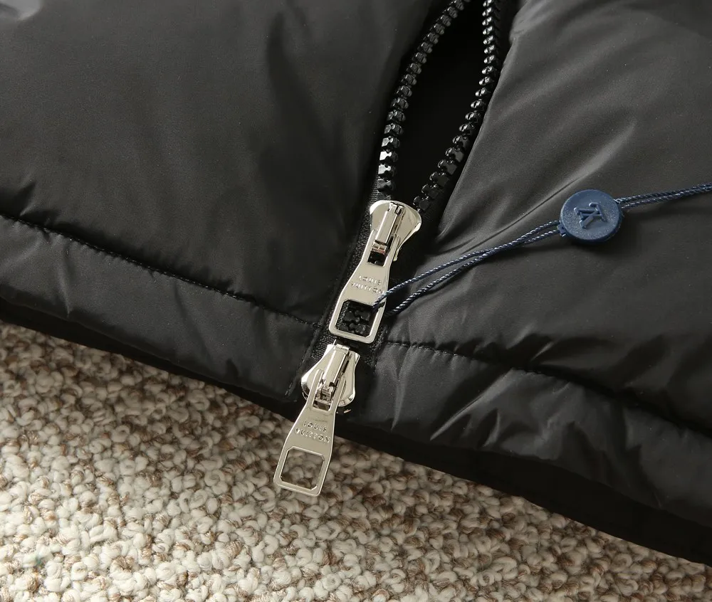 LV ダウンジャケット フード付き ブラック 冬スタイル - 画像 (6)