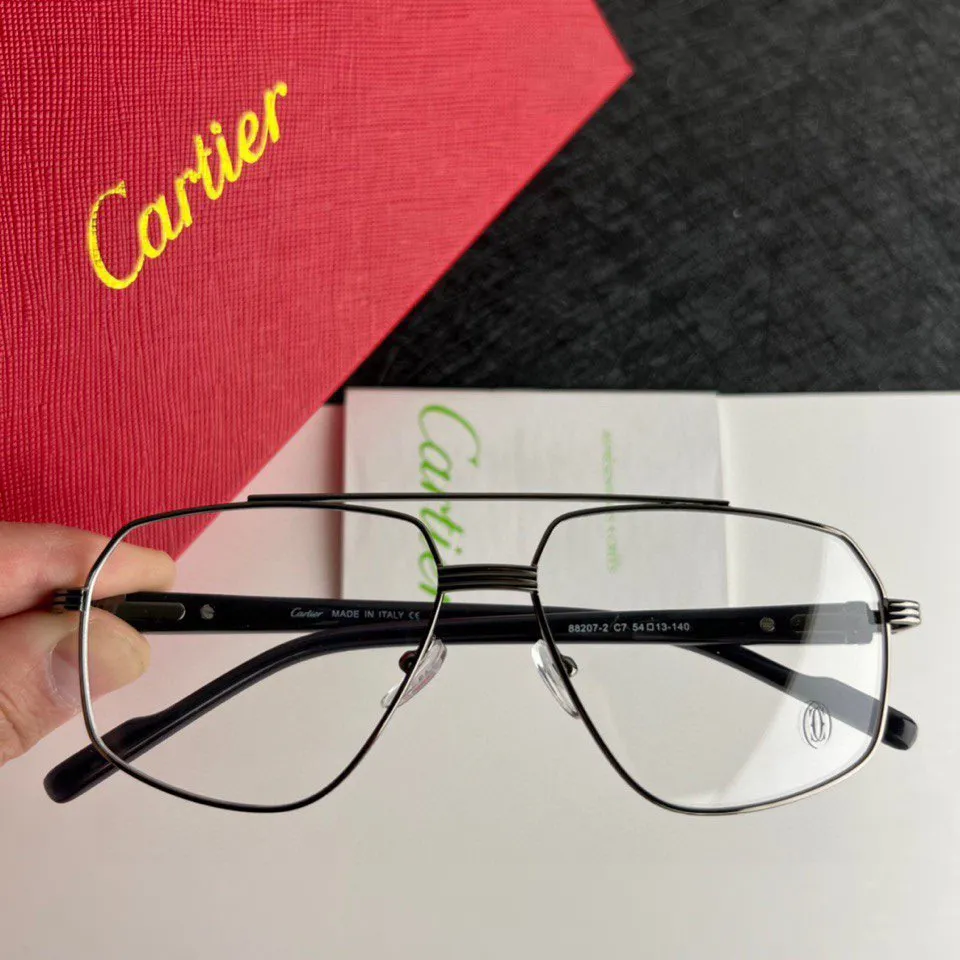 カルティエ 新作黒金属眼鏡 ファッションフレーム - 画像 (3)