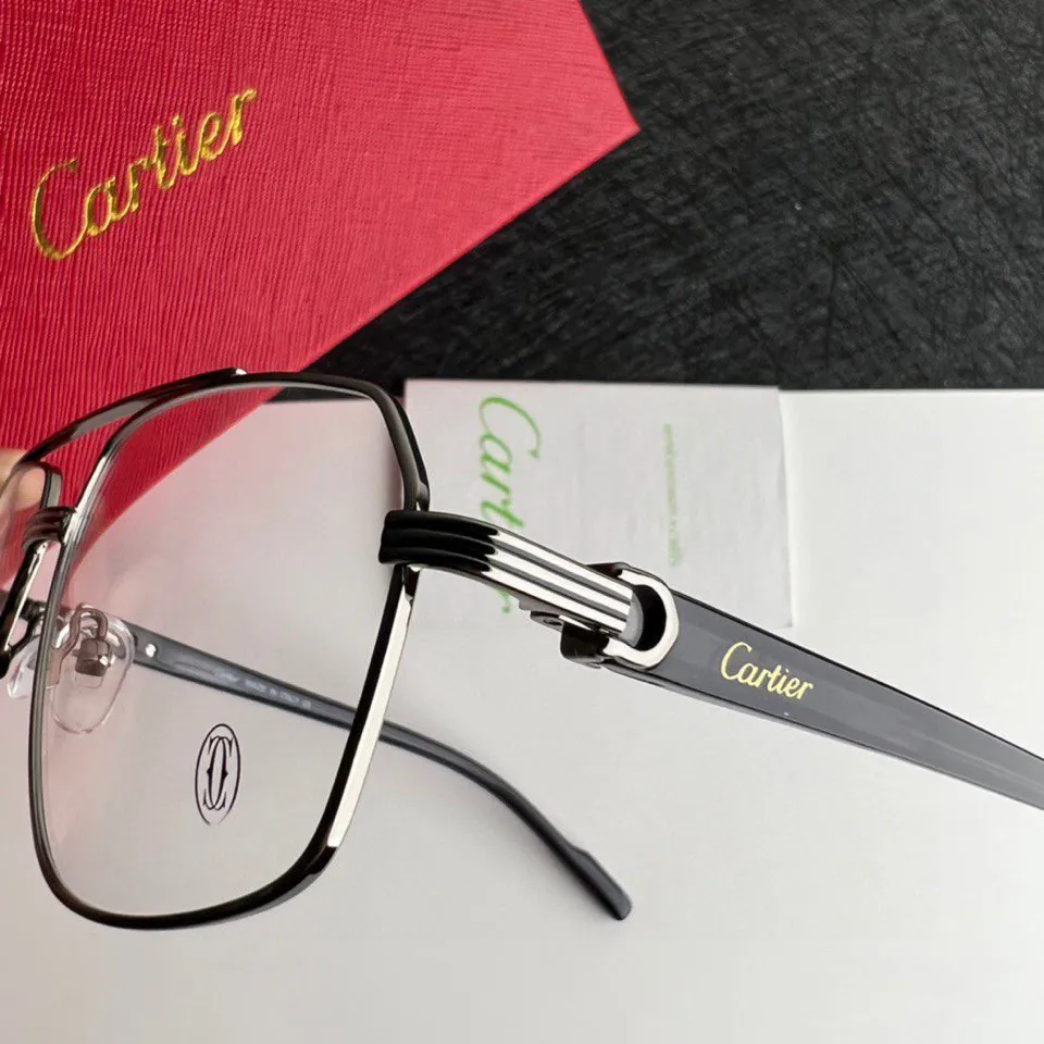 カルティエ 新作黒金属眼鏡 ファッションフレーム - 画像 (6)