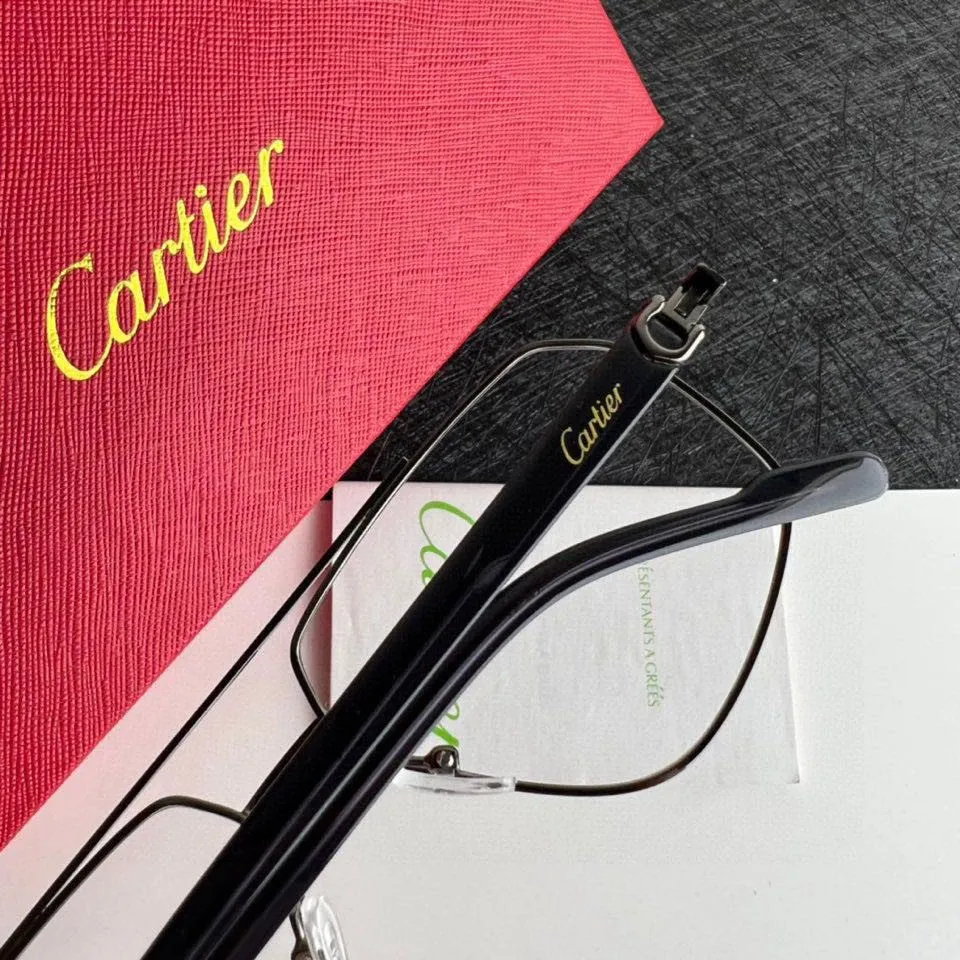 カルティエ 新作黒金属眼鏡 ファッションフレーム - 画像 (7)