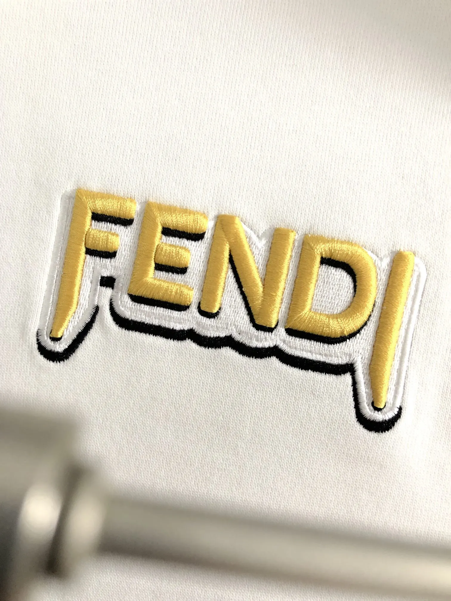 Fendi FF刺繍ロゴ白カジュアルスウェット - 画像 (8)