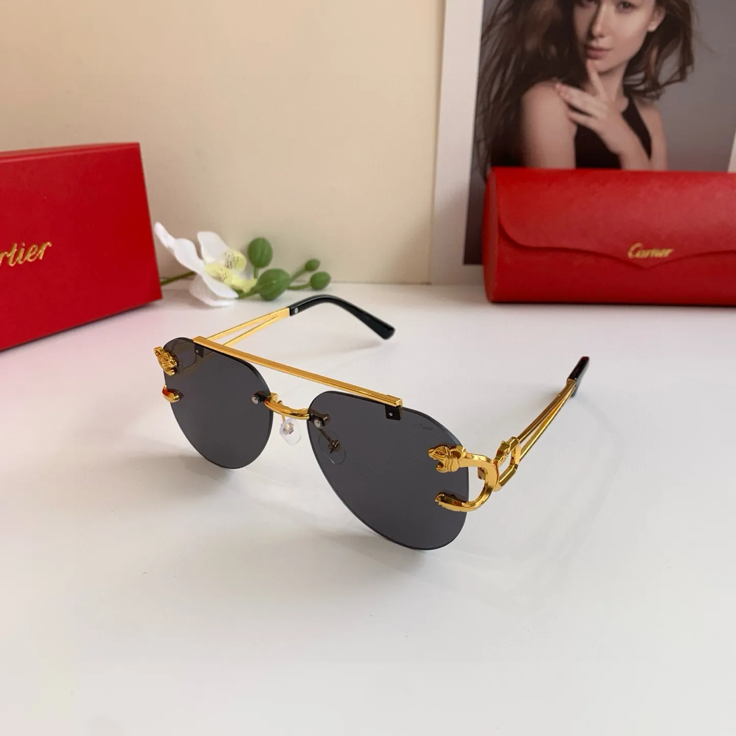 カルティエ新作黒アークファッションサングラス - 画像 (3)