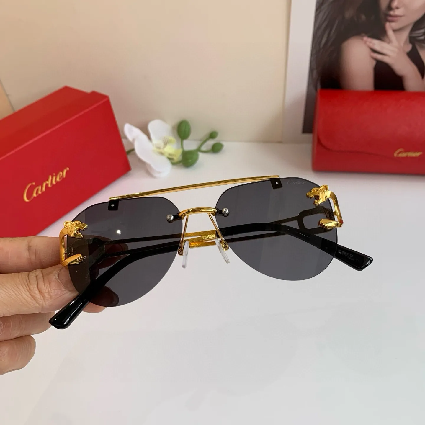 カルティエ新作黒アークファッションサングラス - 画像 (4)