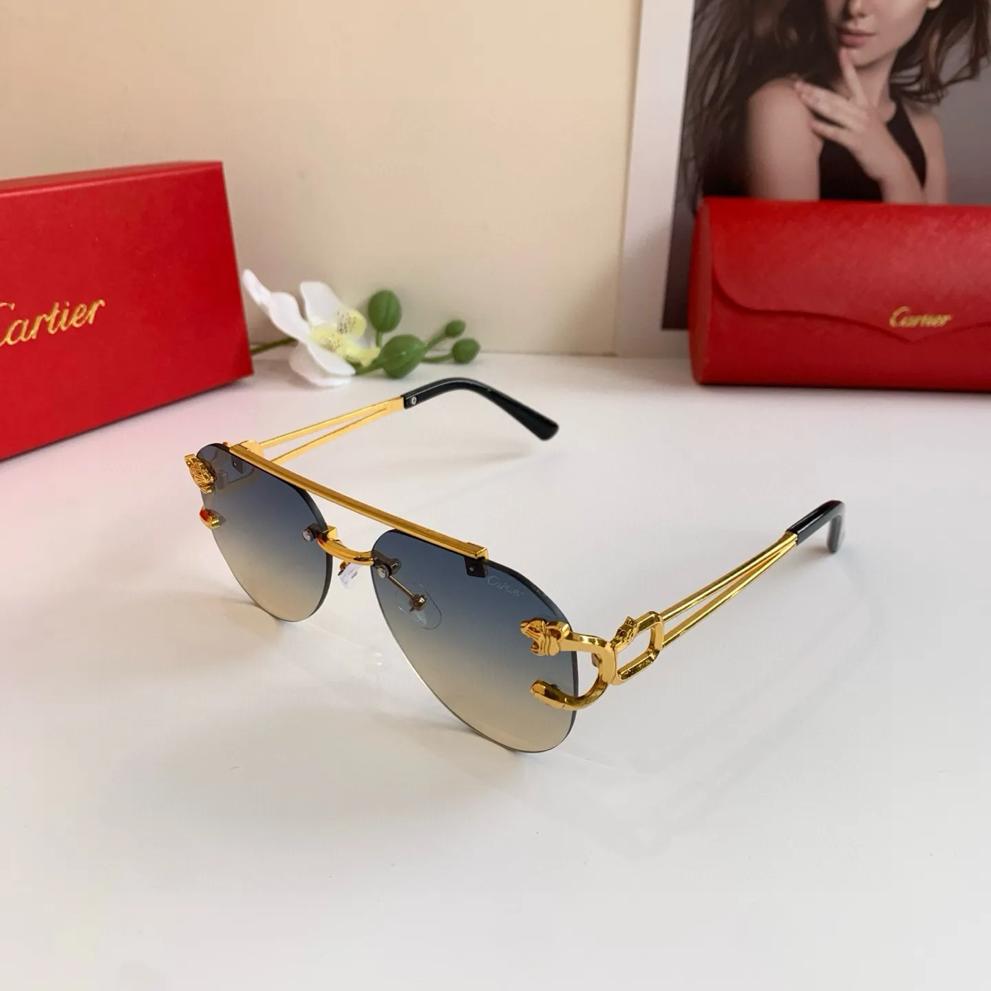 カルティエ新作黒アークファッションサングラス - 画像 (3)