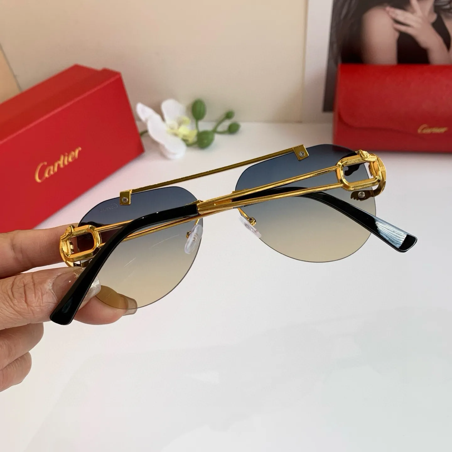 カルティエ新作黒アークファッションサングラス - 画像 (7)
