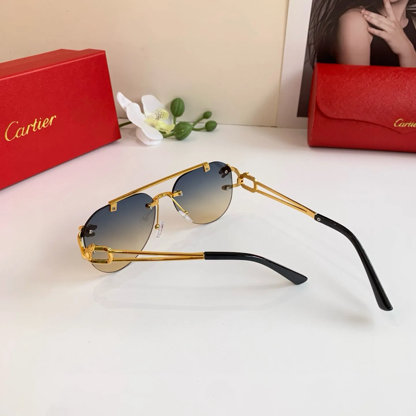 カルティエ新作黒アークファッションサングラス - 画像 (8)