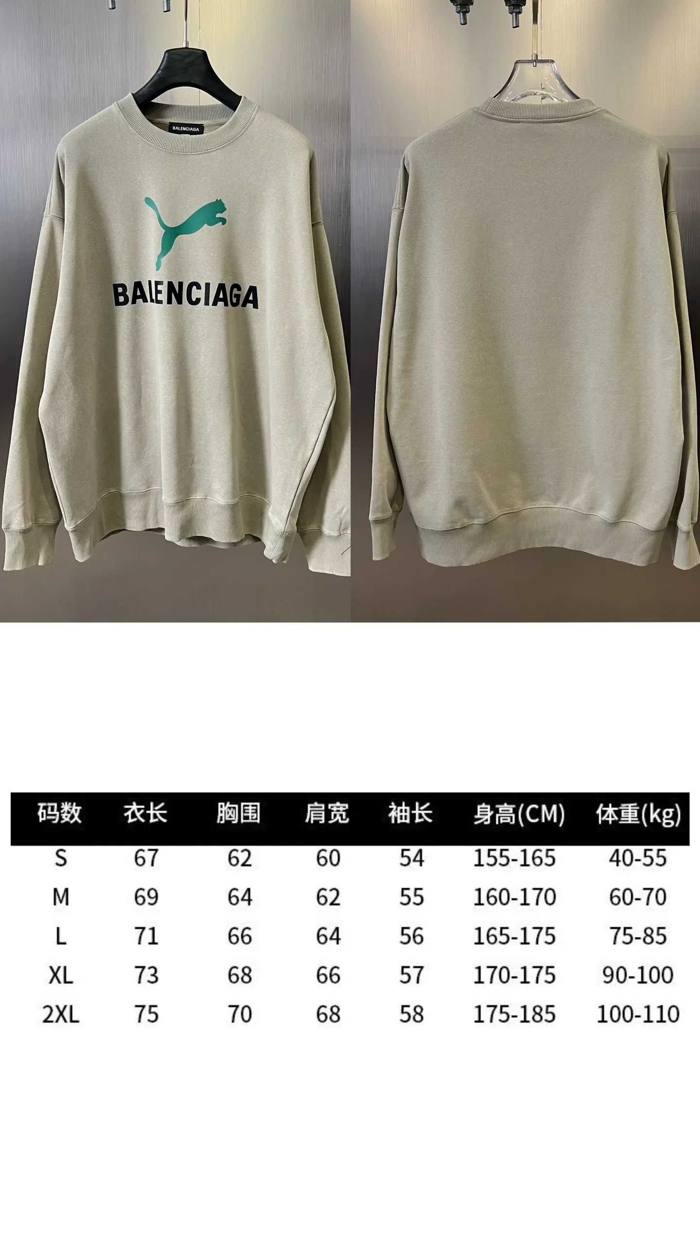 BALENCIAGA PUMA コラボ 暗夜黒 丸首スウェット - 画像 (10)