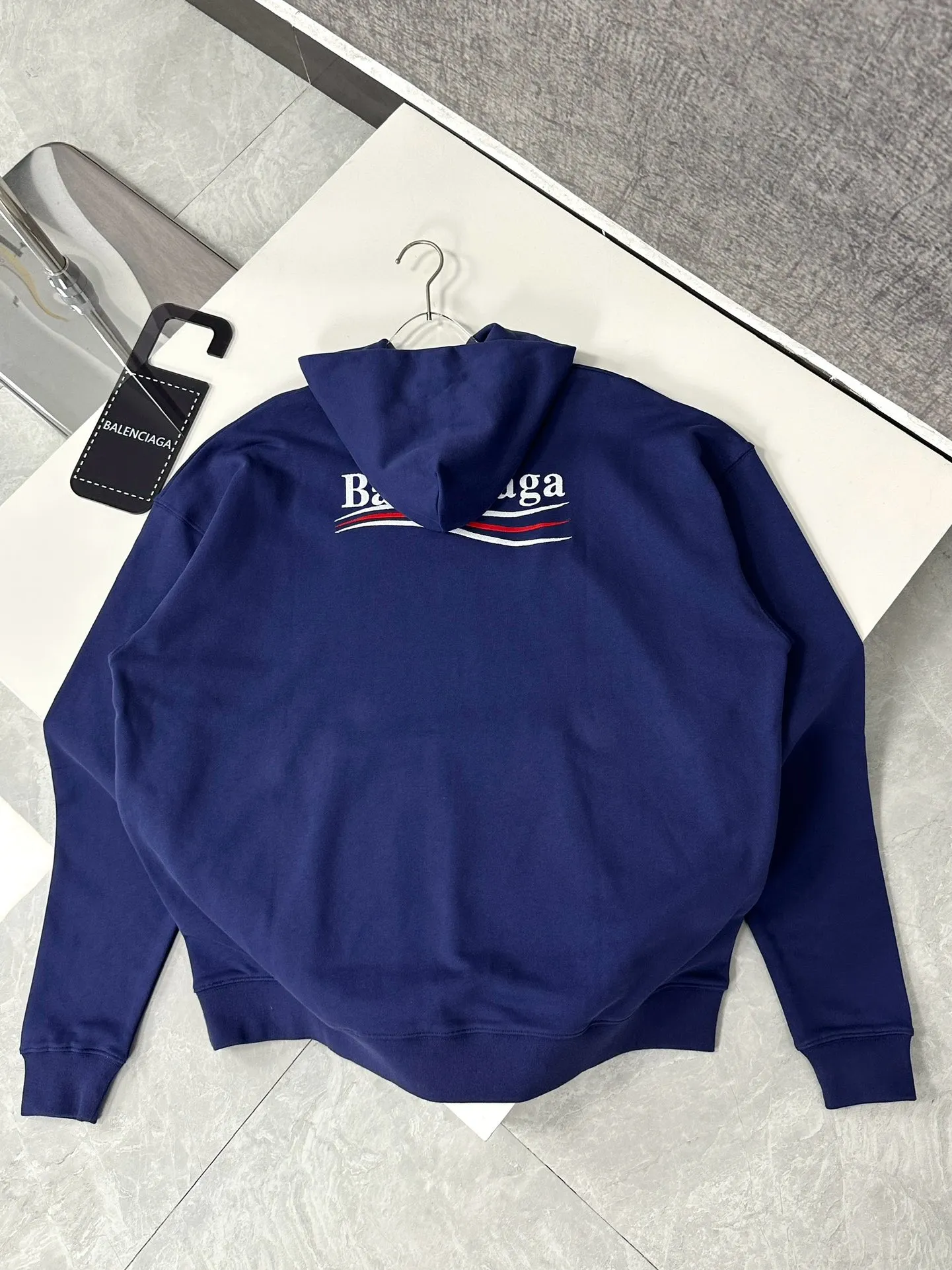 Balenciaga 2025春ブルーコーラーロゴパーカー - 画像 (5)