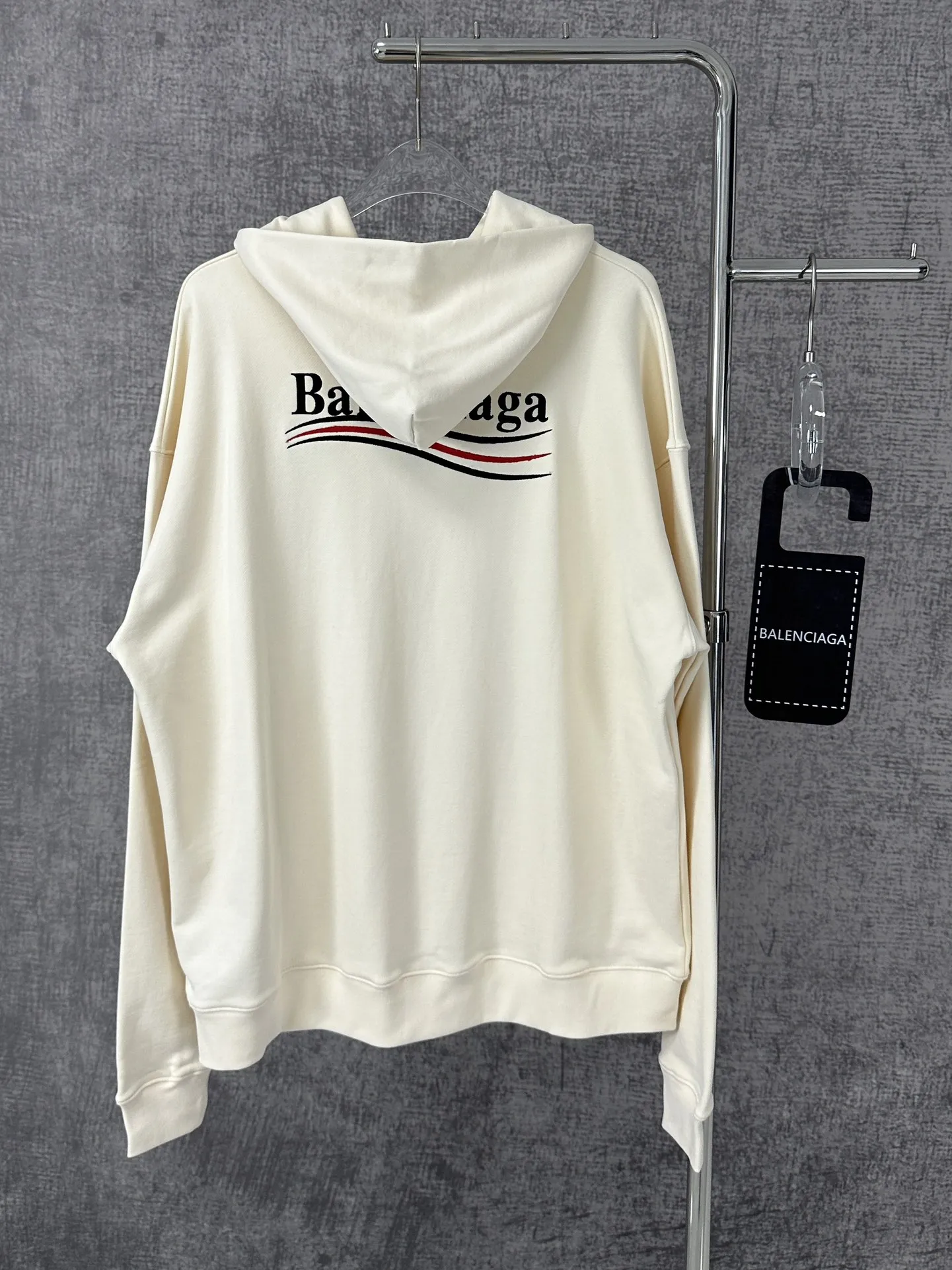 Balenciaga 2025春のオフホワイトのゆったりフード付きスウェットシャツ - 画像 (3)