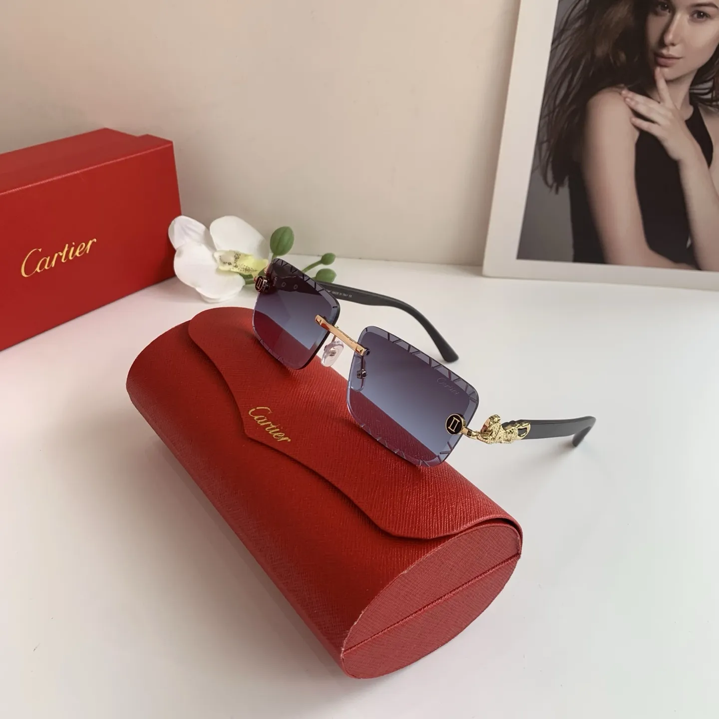 カルティエ新作黒アークファッションサングラス - 画像 (6)