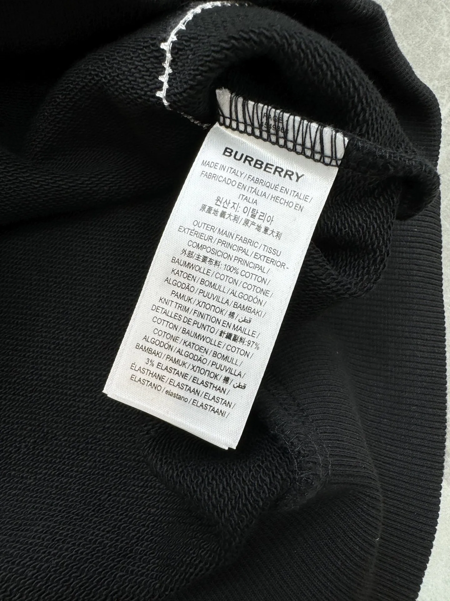 Burberry ブラック クラシックパッチ ユニセックススウェット - 画像 (6)