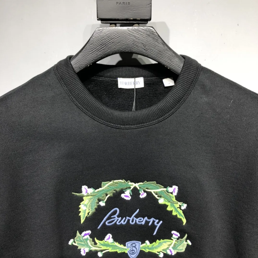 Burberry ブラック刺繍ロゴラウンドネックスウェット - 画像 (4)