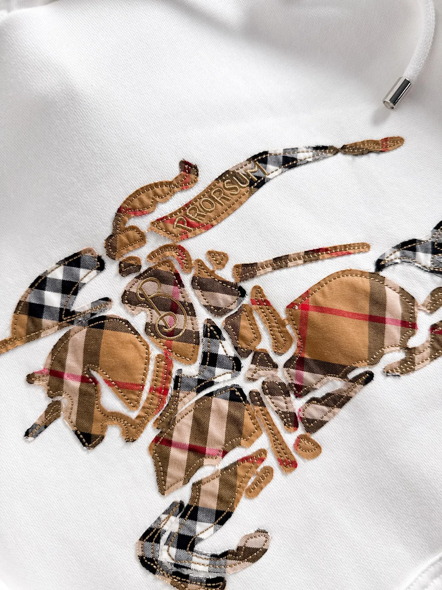 Burberry 25ss ホワイト 戦馬刺繍パーカー - 画像 (5)