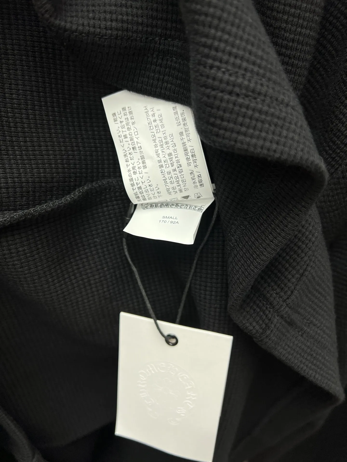 クロエ25SSサンスクリットヘンリーネックワッフルセーター黒 - 画像 (8)