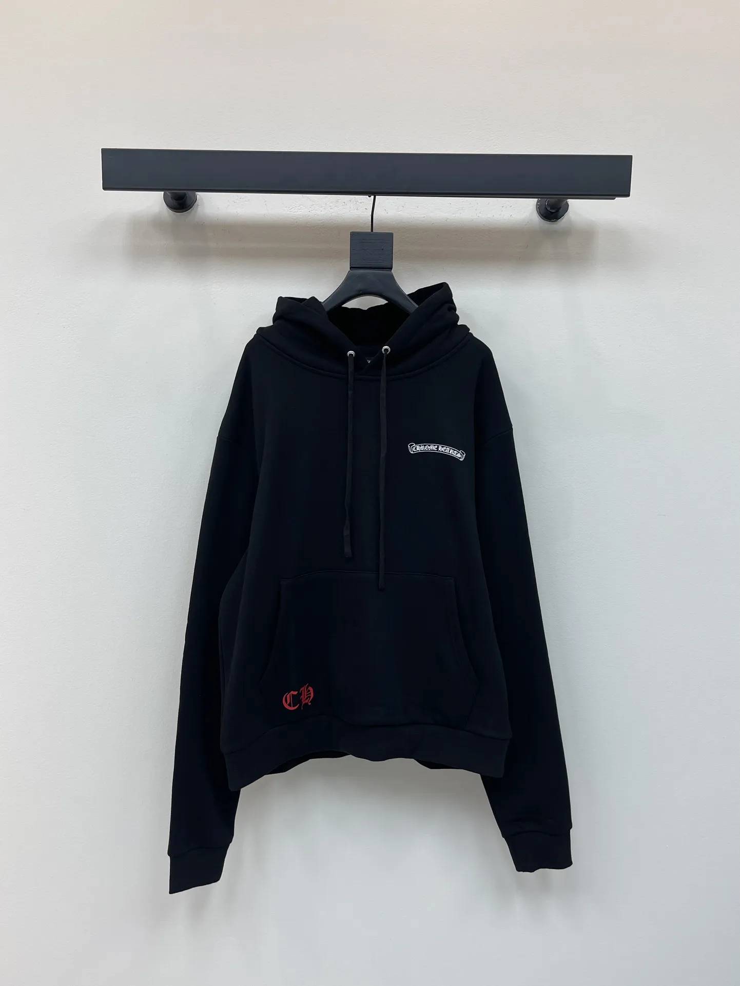 Chrome Hearts ブラックレタープリントジップパーカー