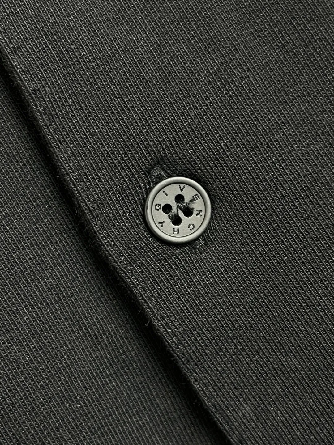 Givenchy ブラック刺繍花冠長袖ポロシャツ - 画像 (4)