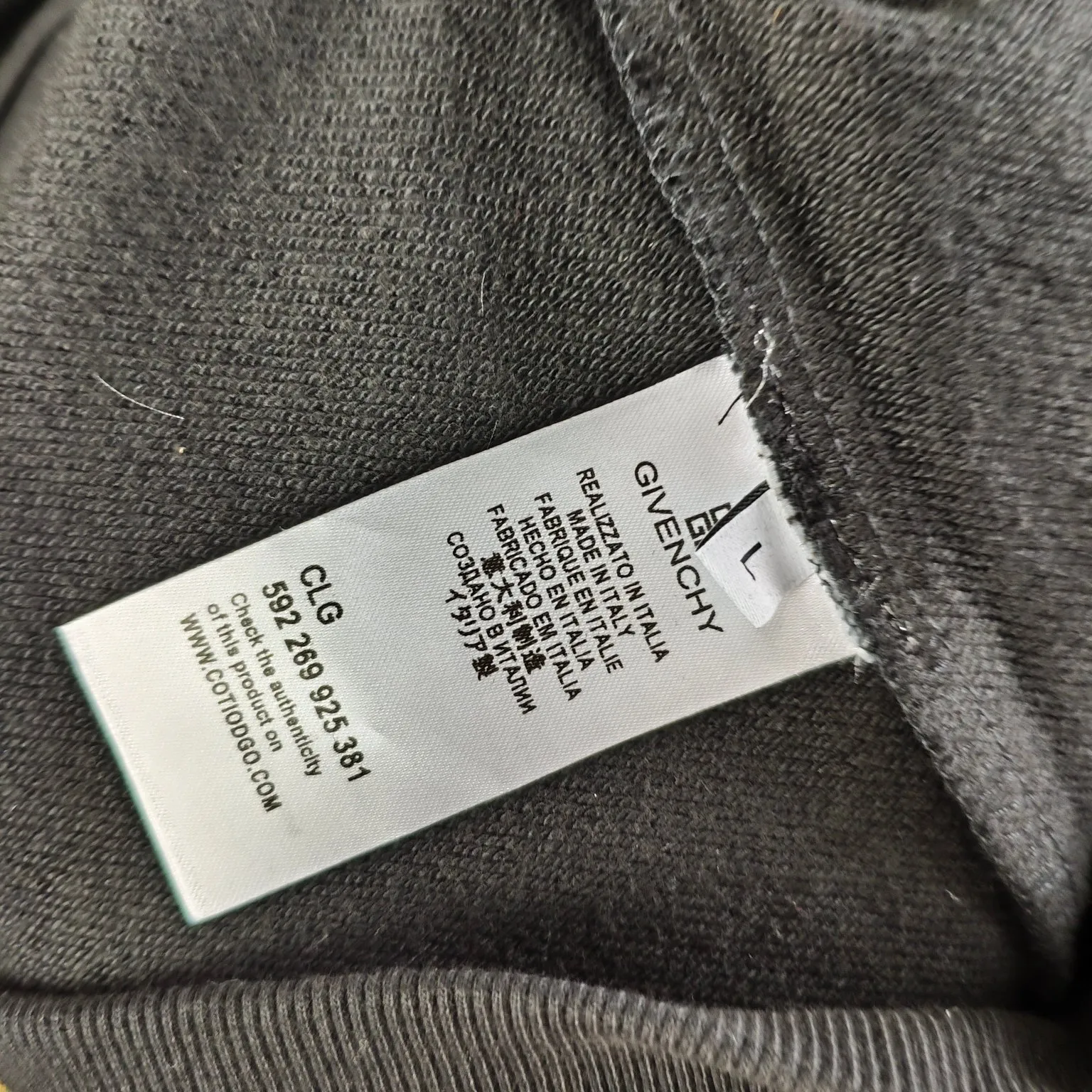 Givenchy ブラック ロゴプリント メンズスウェット - 画像 (6)