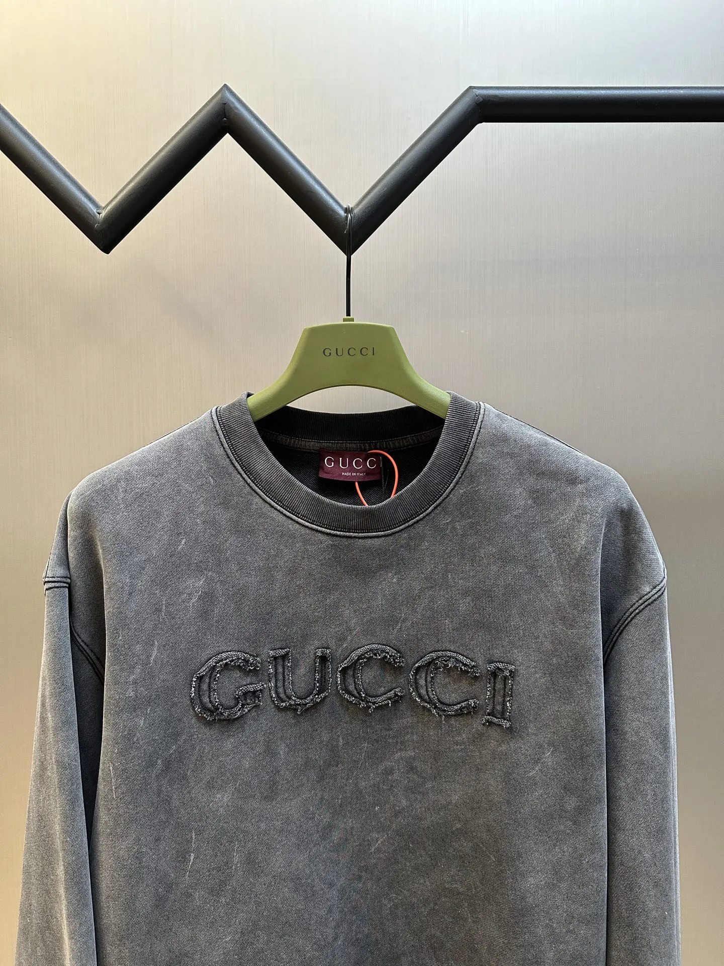 Gucci グレー パッチワーク刺繍スウェット - 画像 (3)