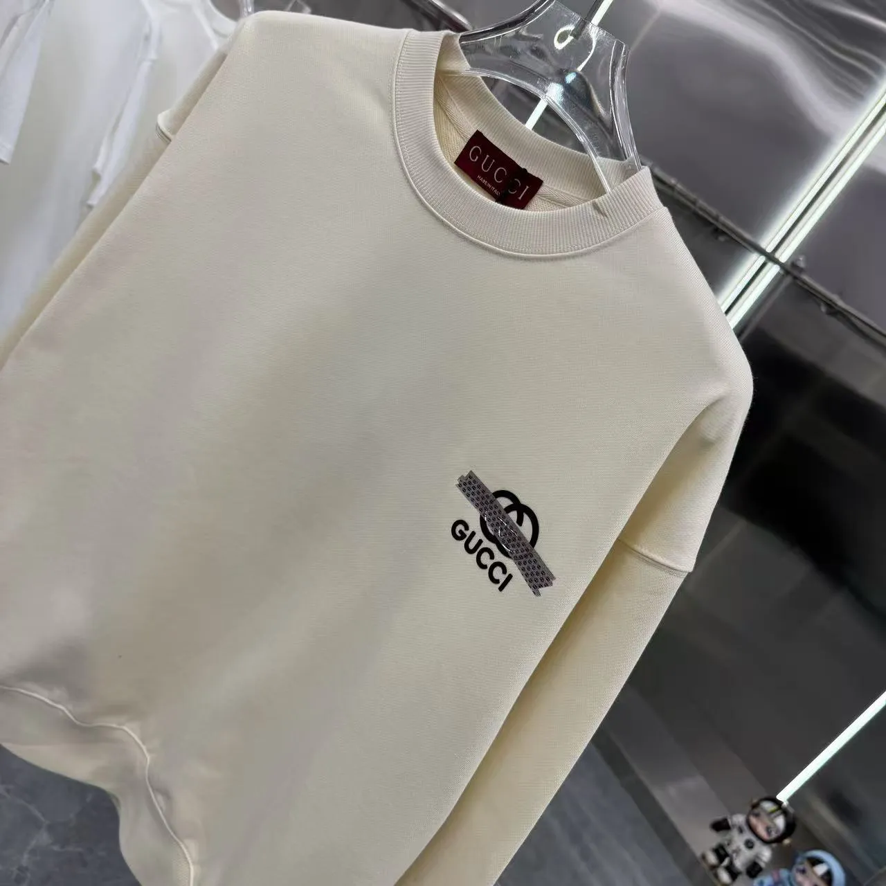 GUCCI 2025年秋冬 アプリコット ラウンドネック 長袖 スウェットシャツ - 画像 (5)