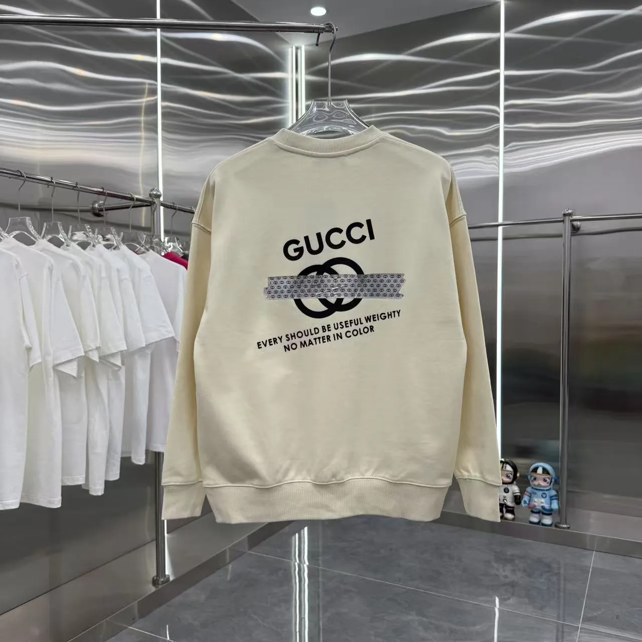 GUCCI 2025年秋冬 アプリコット ラウンドネック 長袖 スウェットシャツ - 画像 (8)