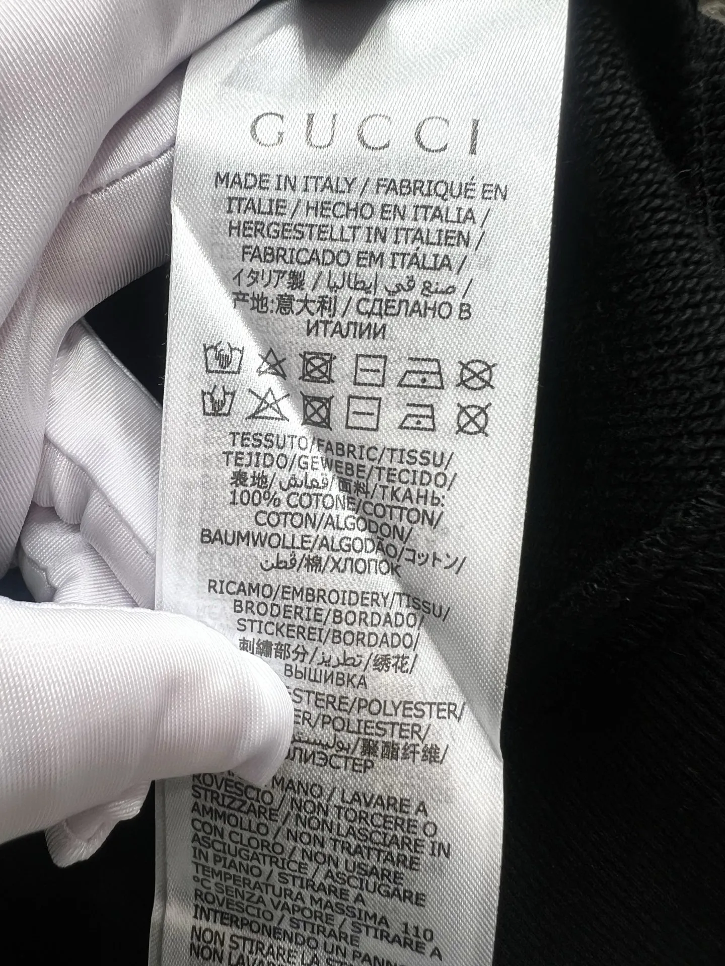 Gucci ブラックコントラストファントムレタリングクルーネックスウェットシャツ - 画像 (8)