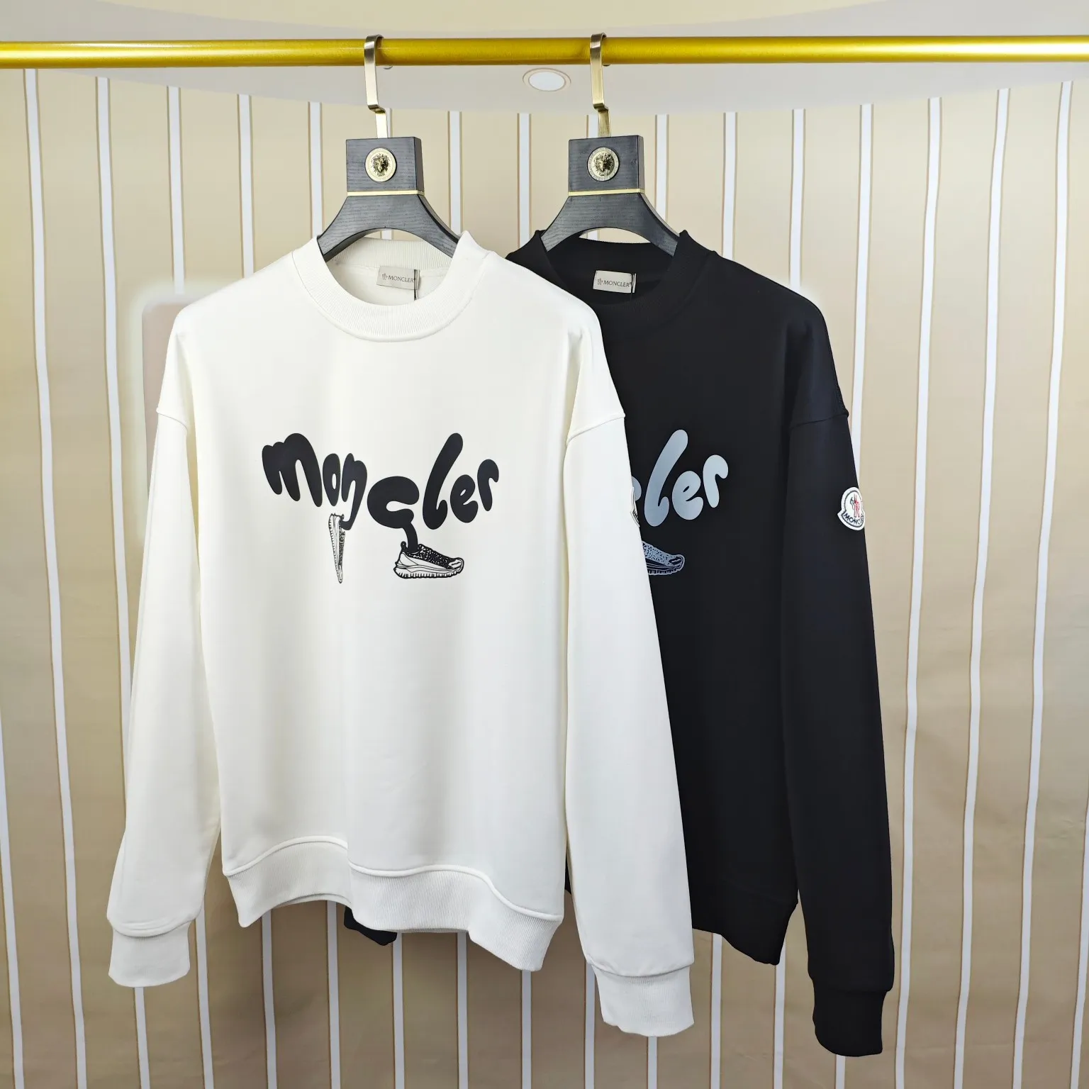 Moncler メンズホワイトカジュアルスウェットシャツ - 画像 (9)