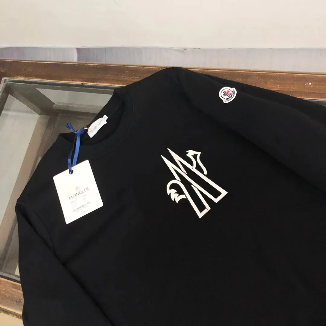 Moncler メンズ丸首カジュアルスウェット ブラック - 画像 (3)