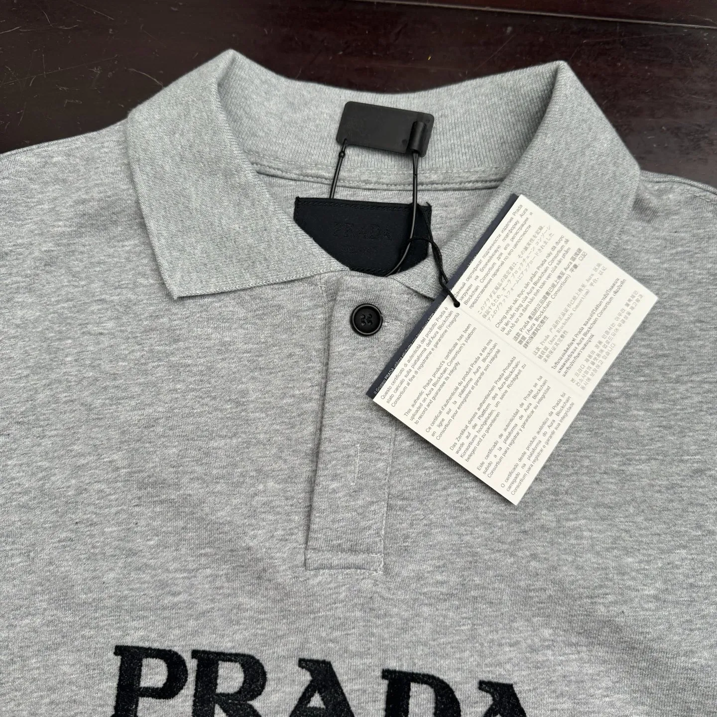 PRADA グレー刺繍POLOスウェットオーバーサイズ - 画像 (7)