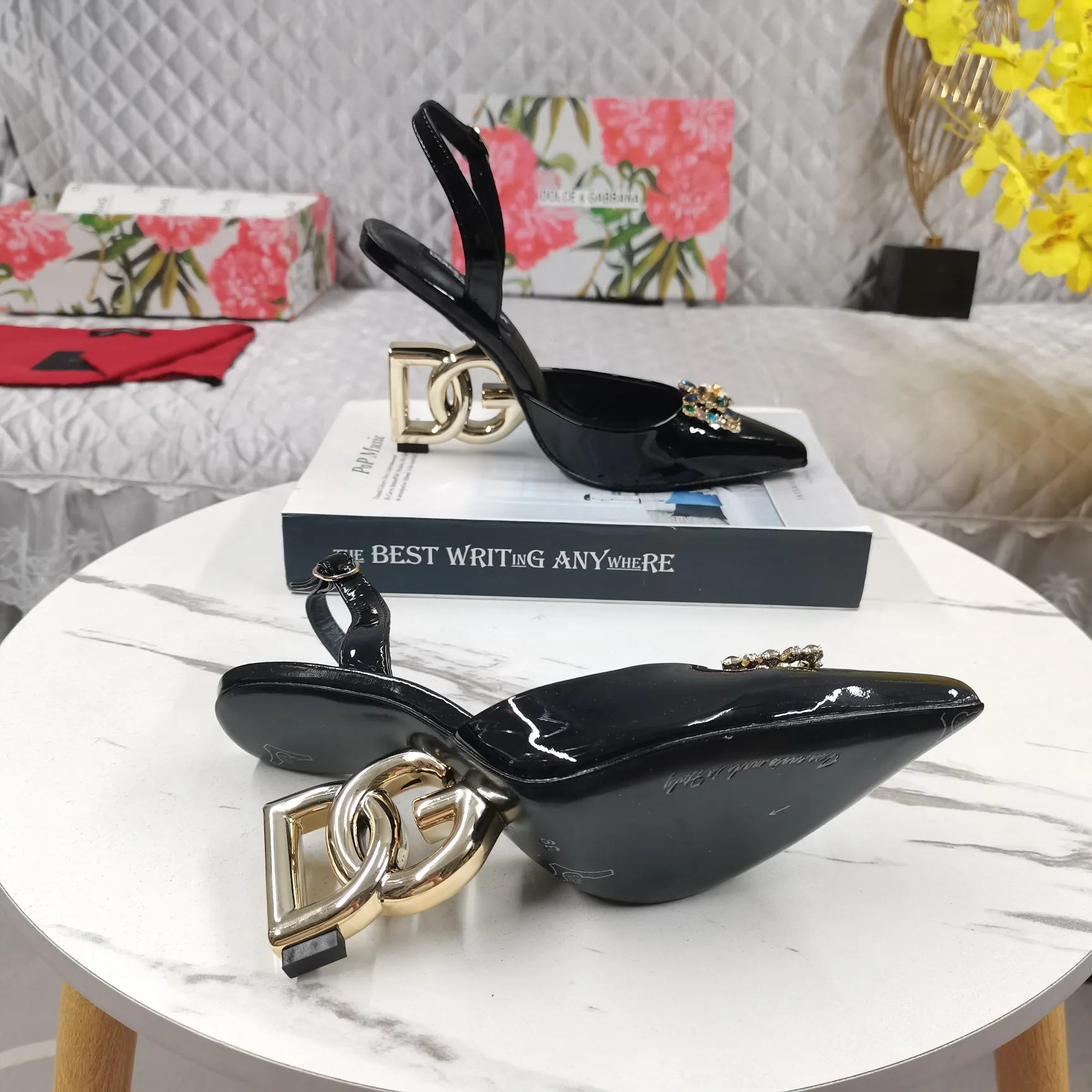 Dolce&Gabbana黒チャンキーヒールスリッパ新作 - 画像 (10)