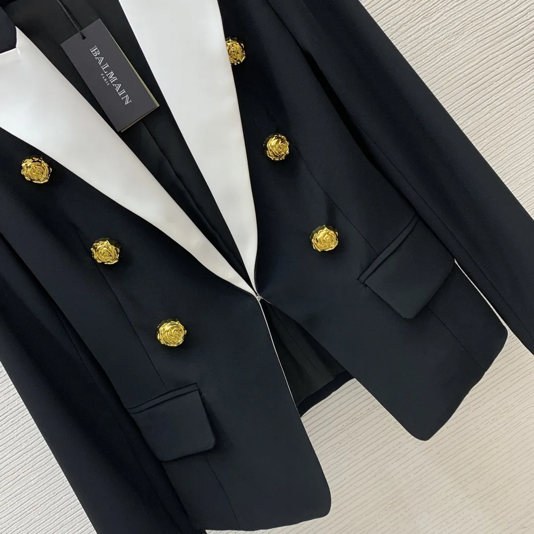 Balmainバールマン新作黒スプライシングコート - 画像 (4)