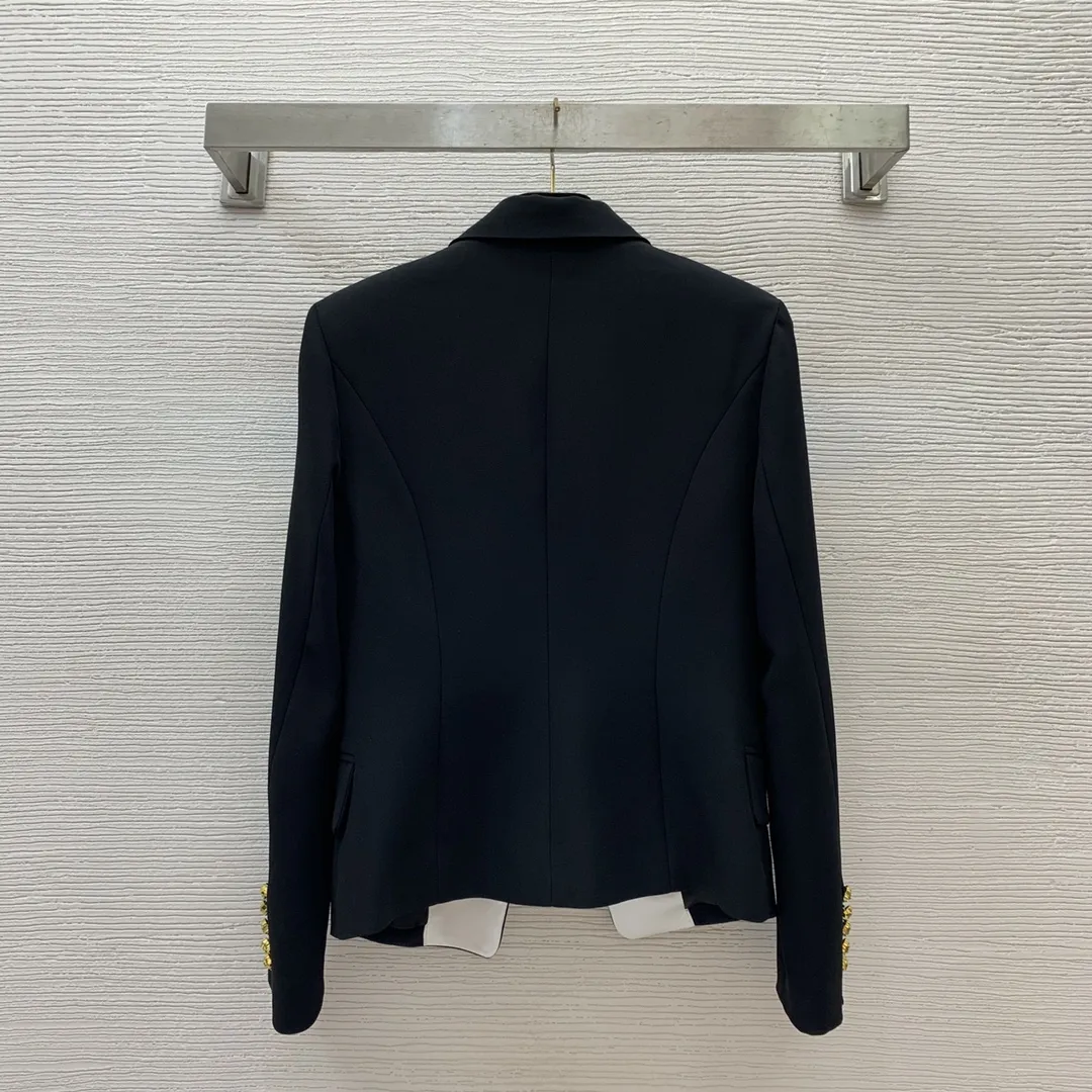 Balmainバールマン新作黒スプライシングコート - 画像 (8)