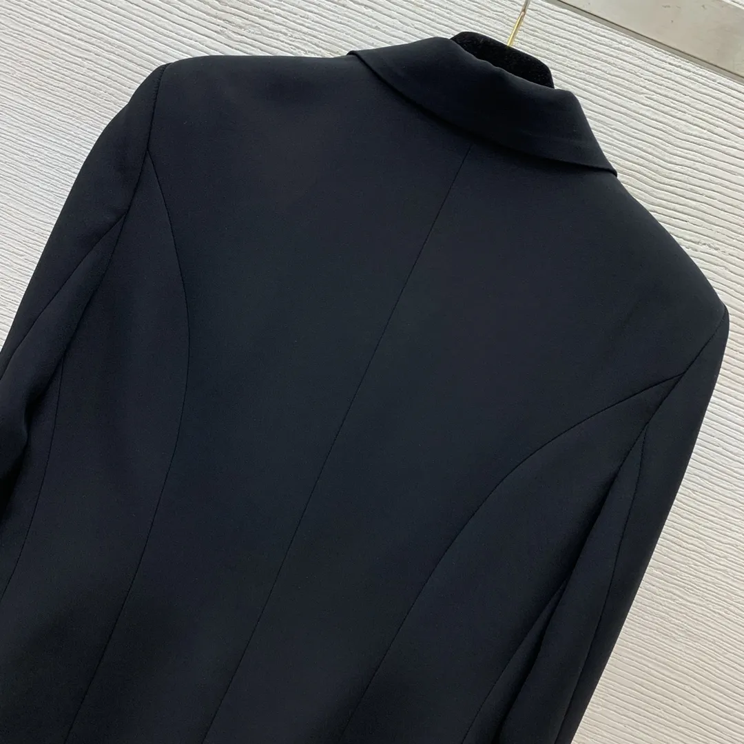 Balmain新作黒スプライシングスリミング短コート - 画像 (9)