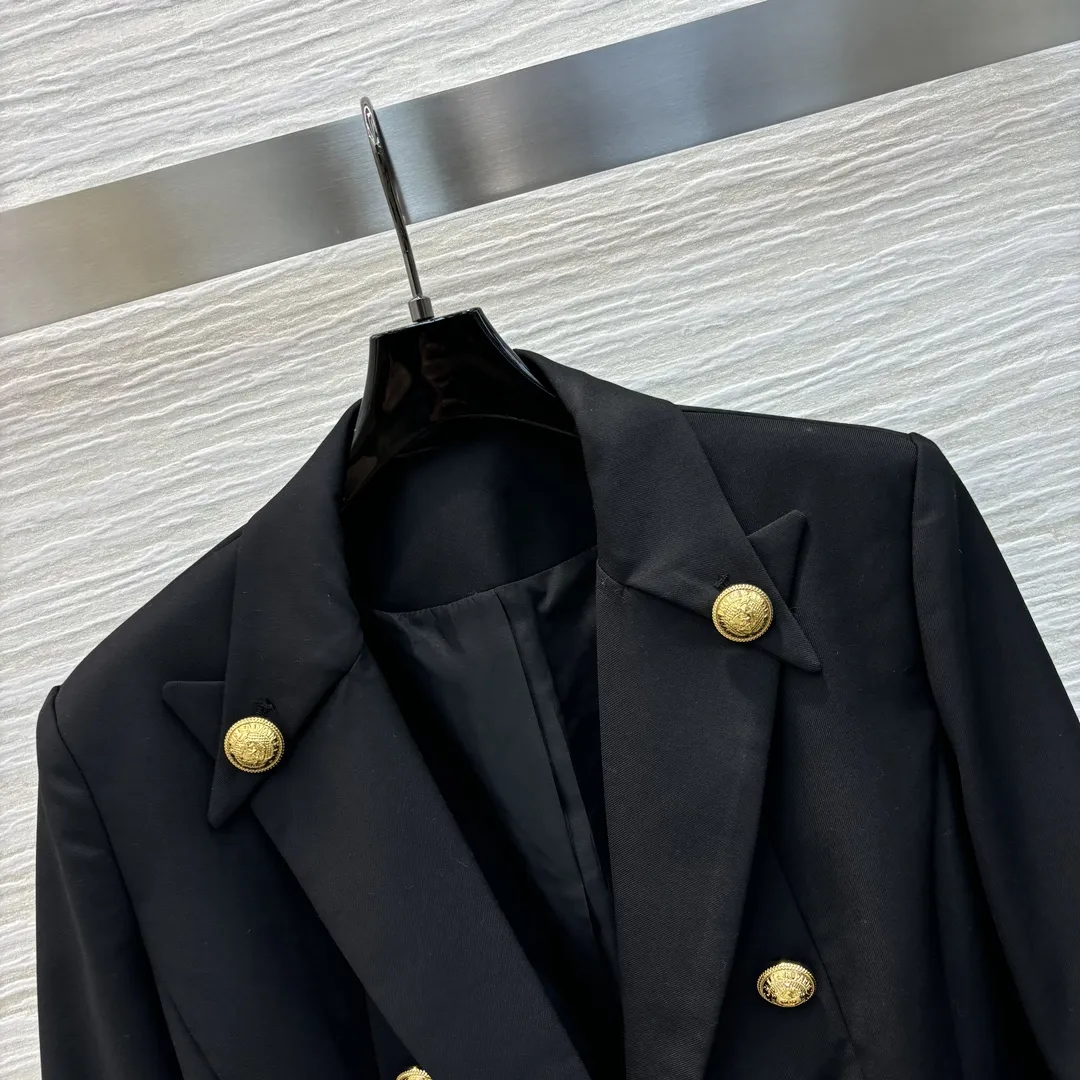 Balmain黒新作ダブルブレストスリムコート - 画像 (4)