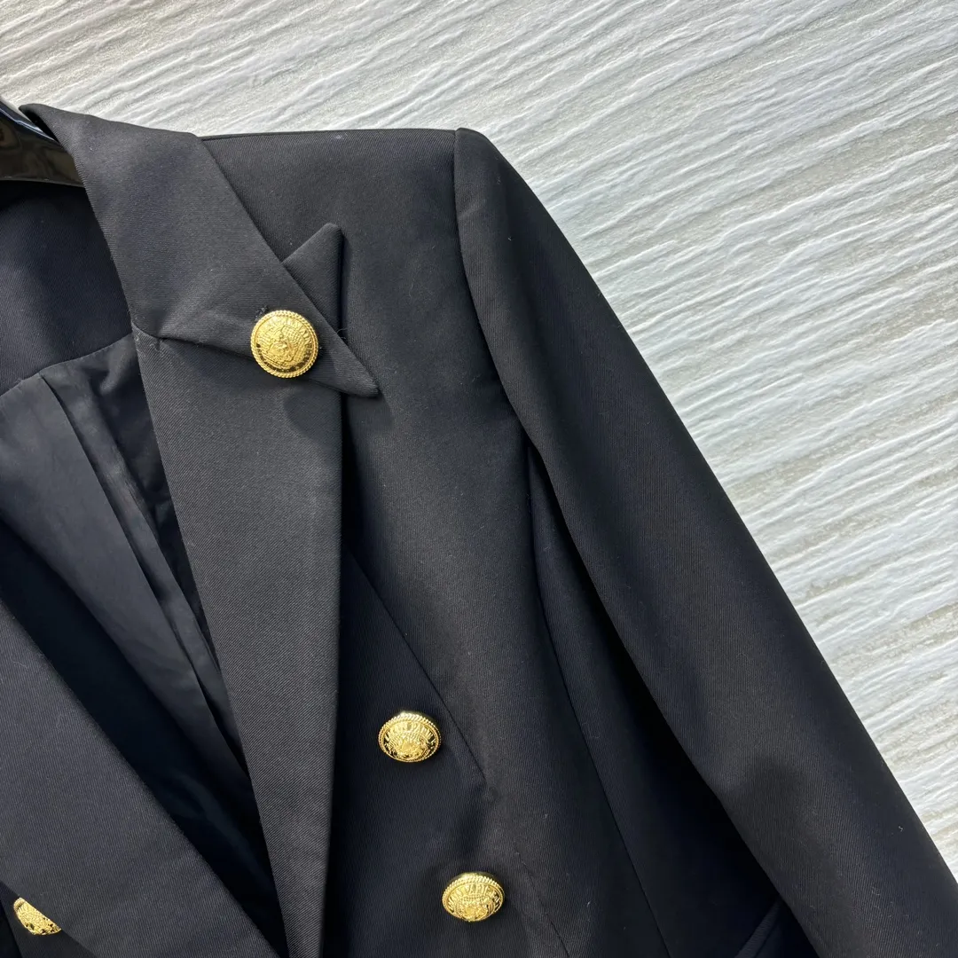 Balmain黒新作ダブルブレストスリムコート - 画像 (6)