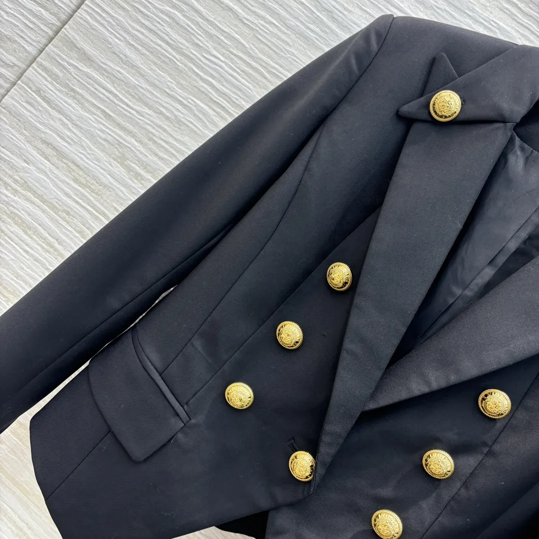 Balmain黒新作ダブルブレストスリムコート - 画像 (7)