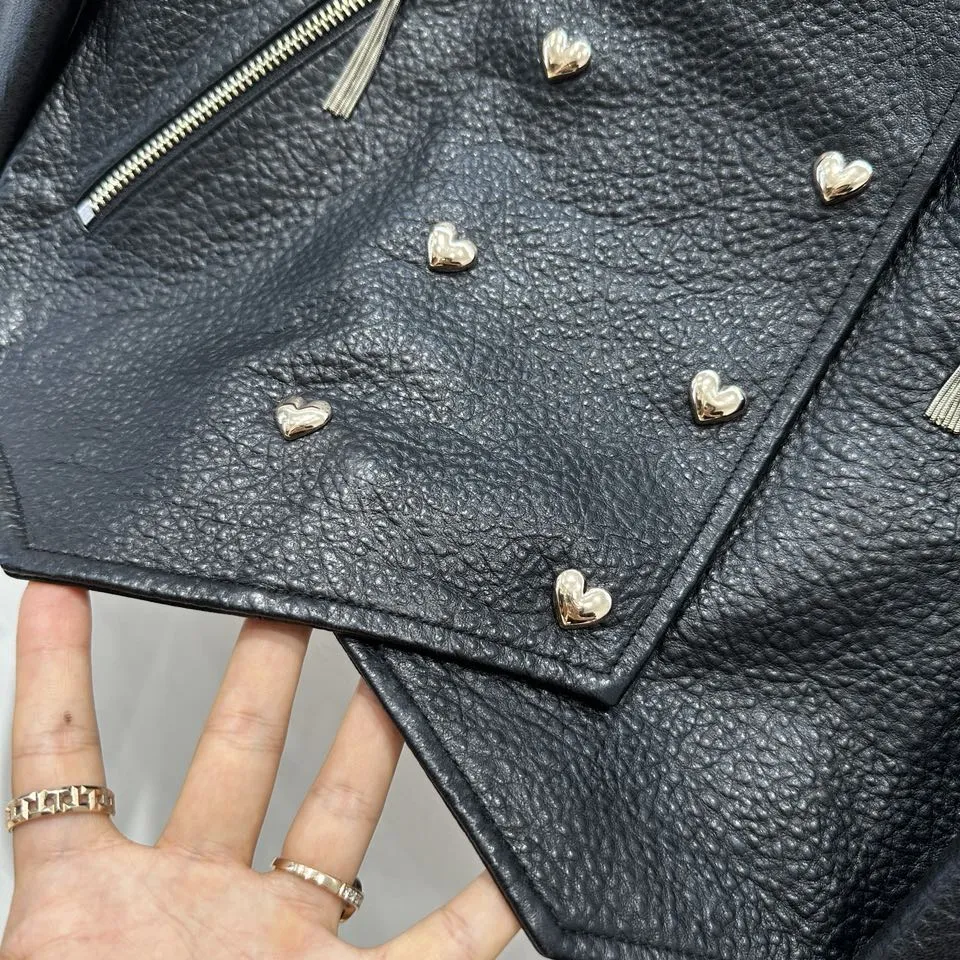 BALMAIN新作黒愛心レザージャケット秋と冬 - 画像 (5)