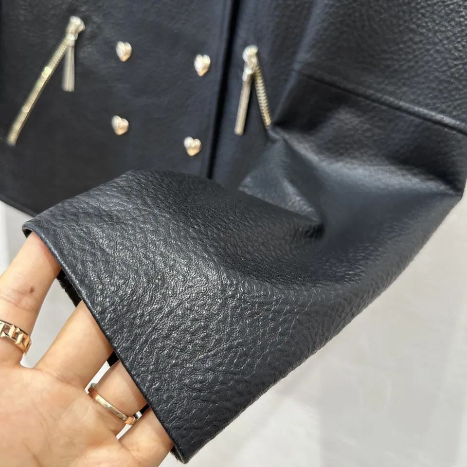 BALMAIN新作黒愛心レザージャケット秋と冬 - 画像 (6)