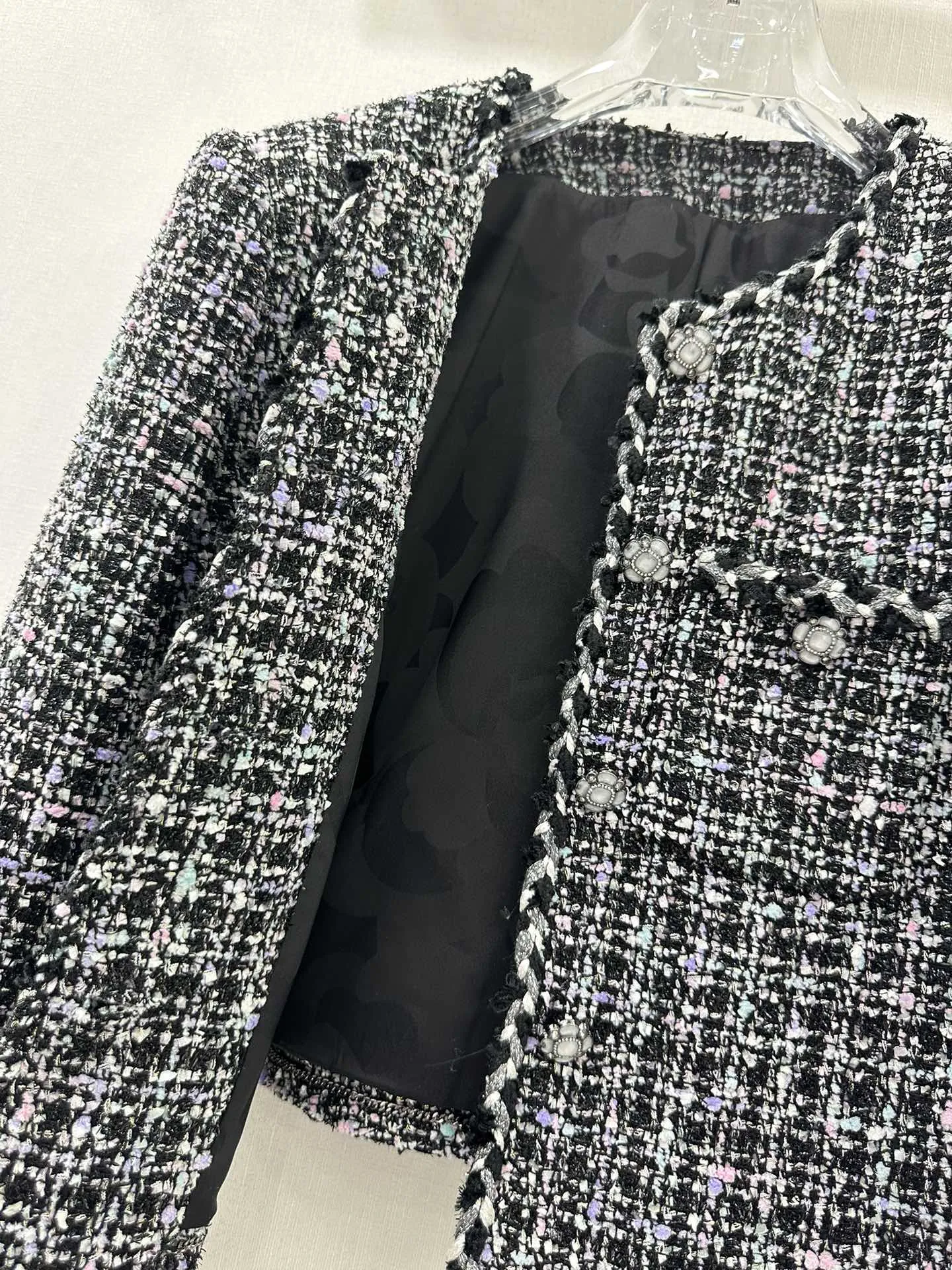 CHANEL新作黒ツイードジャケットSML - 画像 (9)
