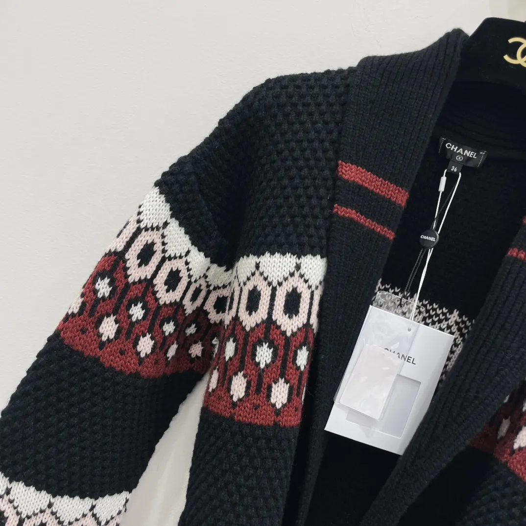 シャネル黒ウールコート新作ウエスト付き - 画像 (5)