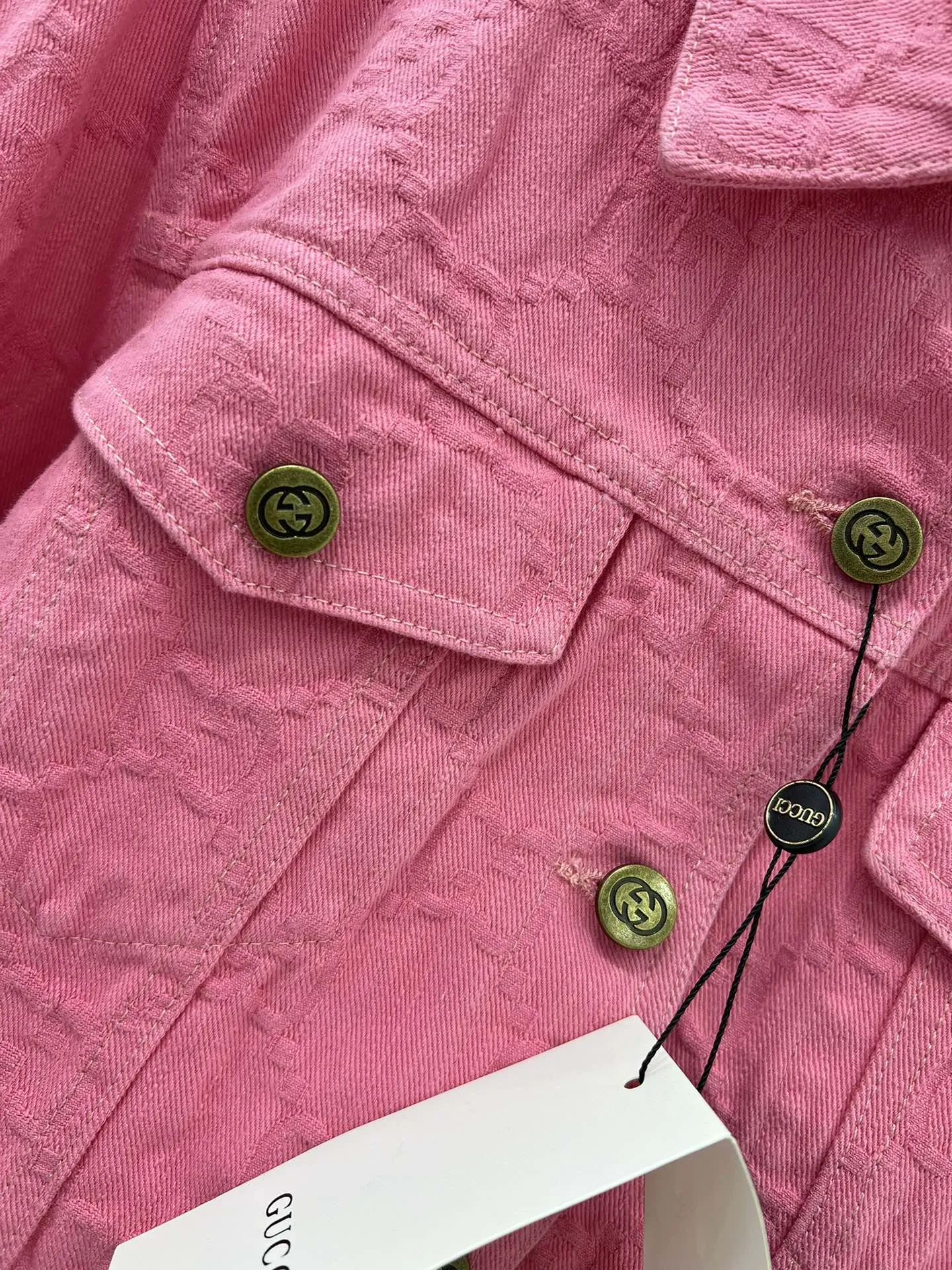 GUCCI 24新作ピンクジャカードデニムジャケット - 画像 (5)