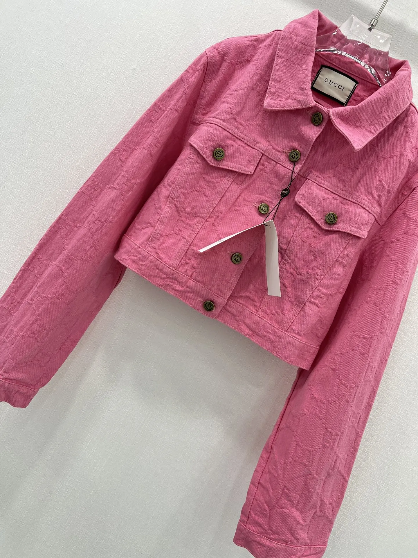 GUCCI 24新作ピンクジャカードデニムジャケット - 画像 (7)