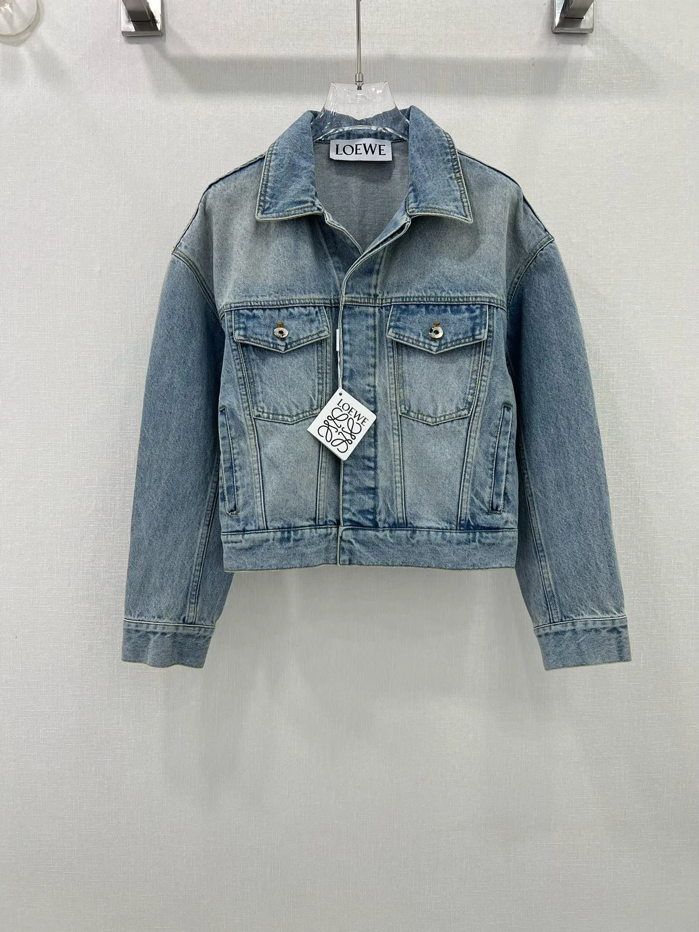 LOEWE新作黒デニムジャケットラペルSML