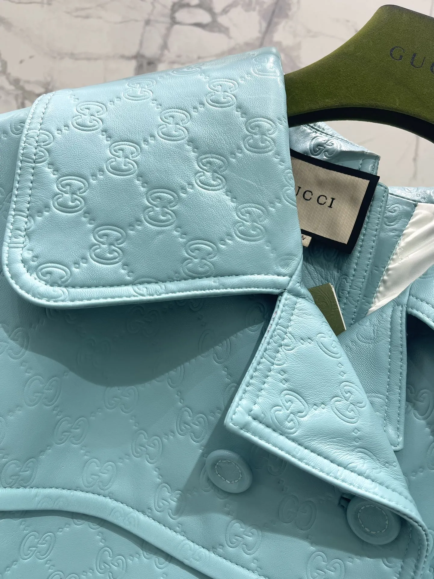 GUCCI グッチ ライトブルー 両面コート - 画像 (5)