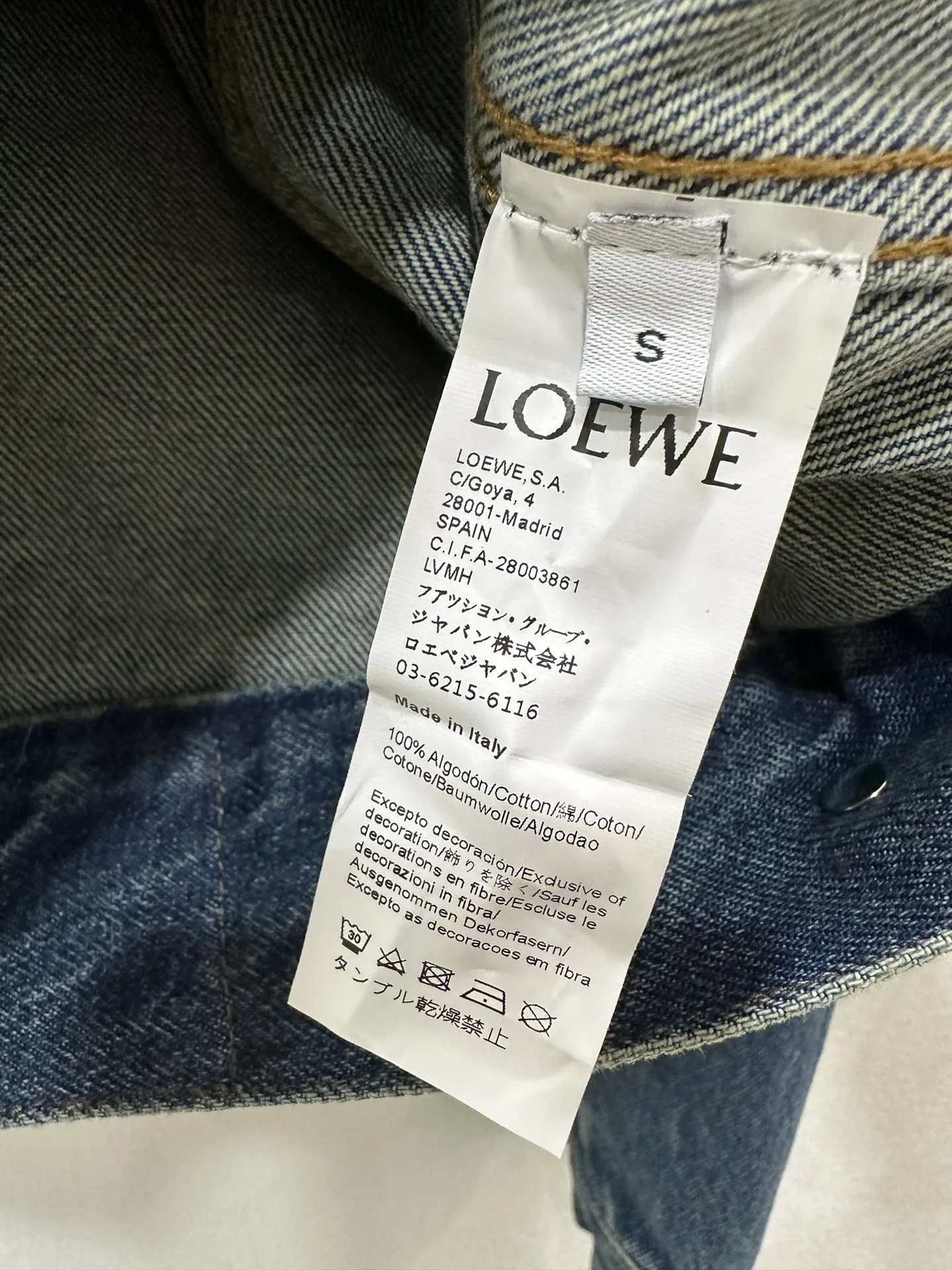LOEWE新作黒デニムジャケットSサイズ - 画像 (9)