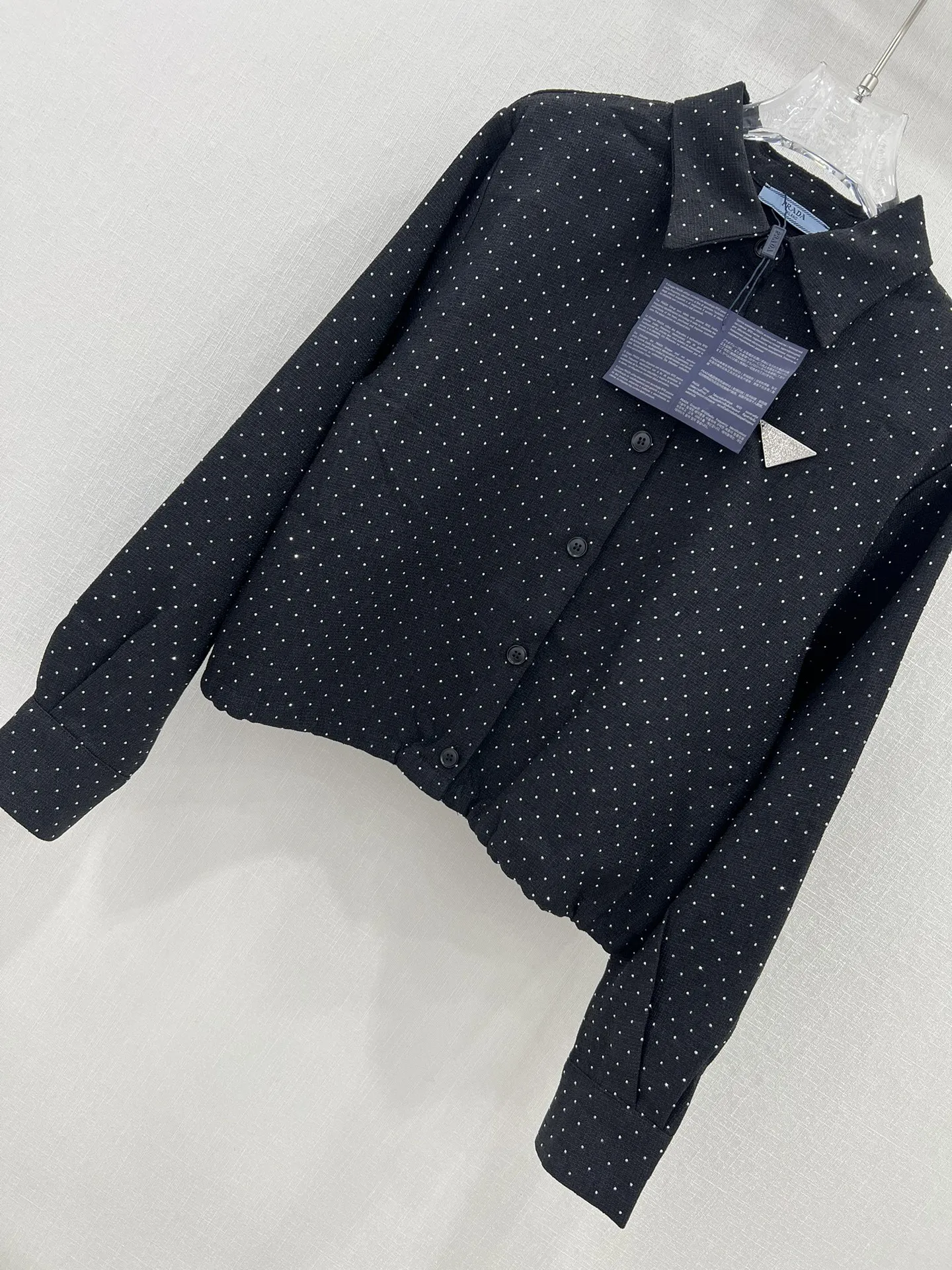 プラダ新作黒スパンコールシャツコートSML - 画像 (7)