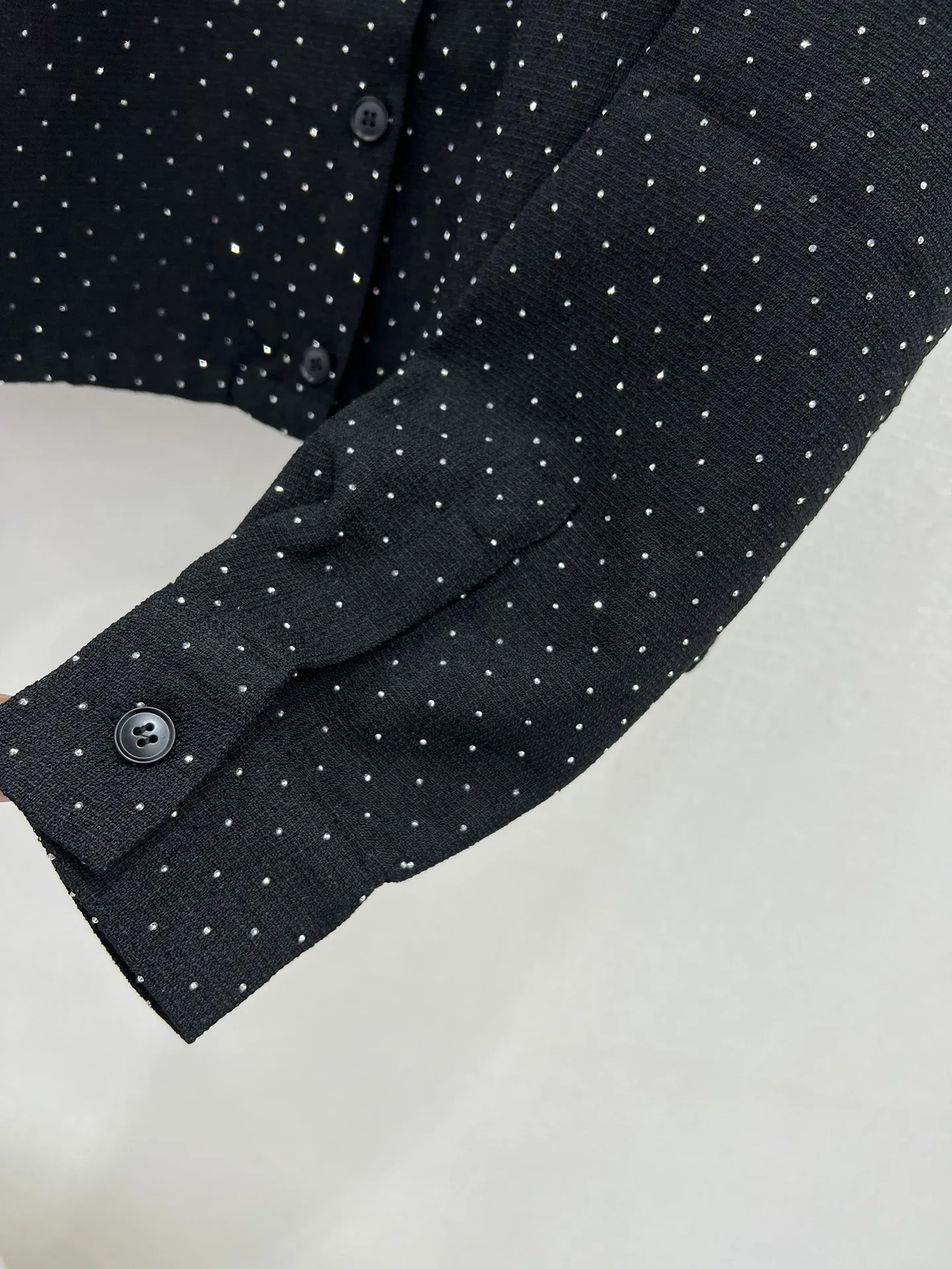 プラダ新作黒スパンコールシャツコートSML - 画像 (8)