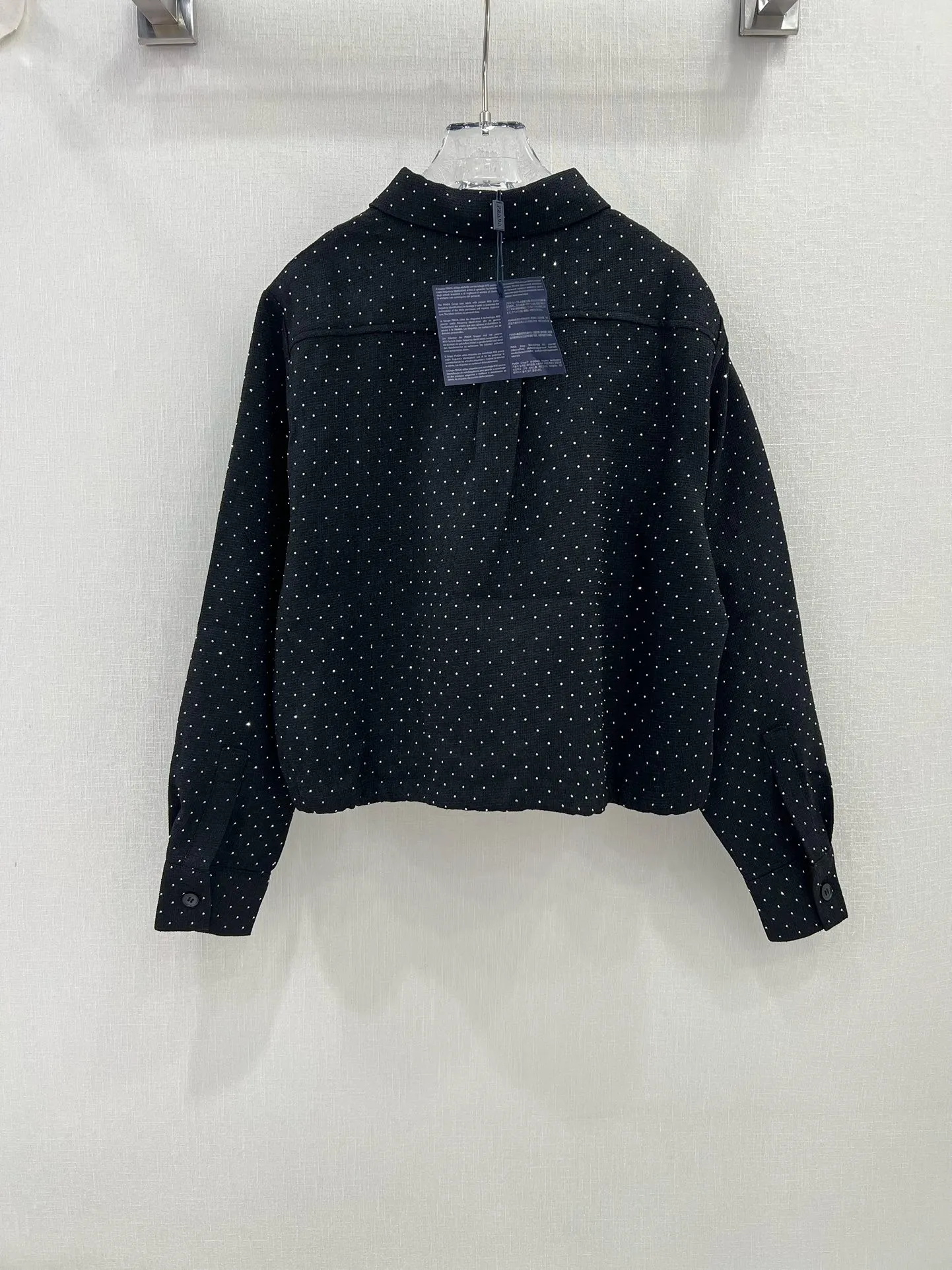 プラダ新作黒スパンコールシャツコートSML - 画像 (10)