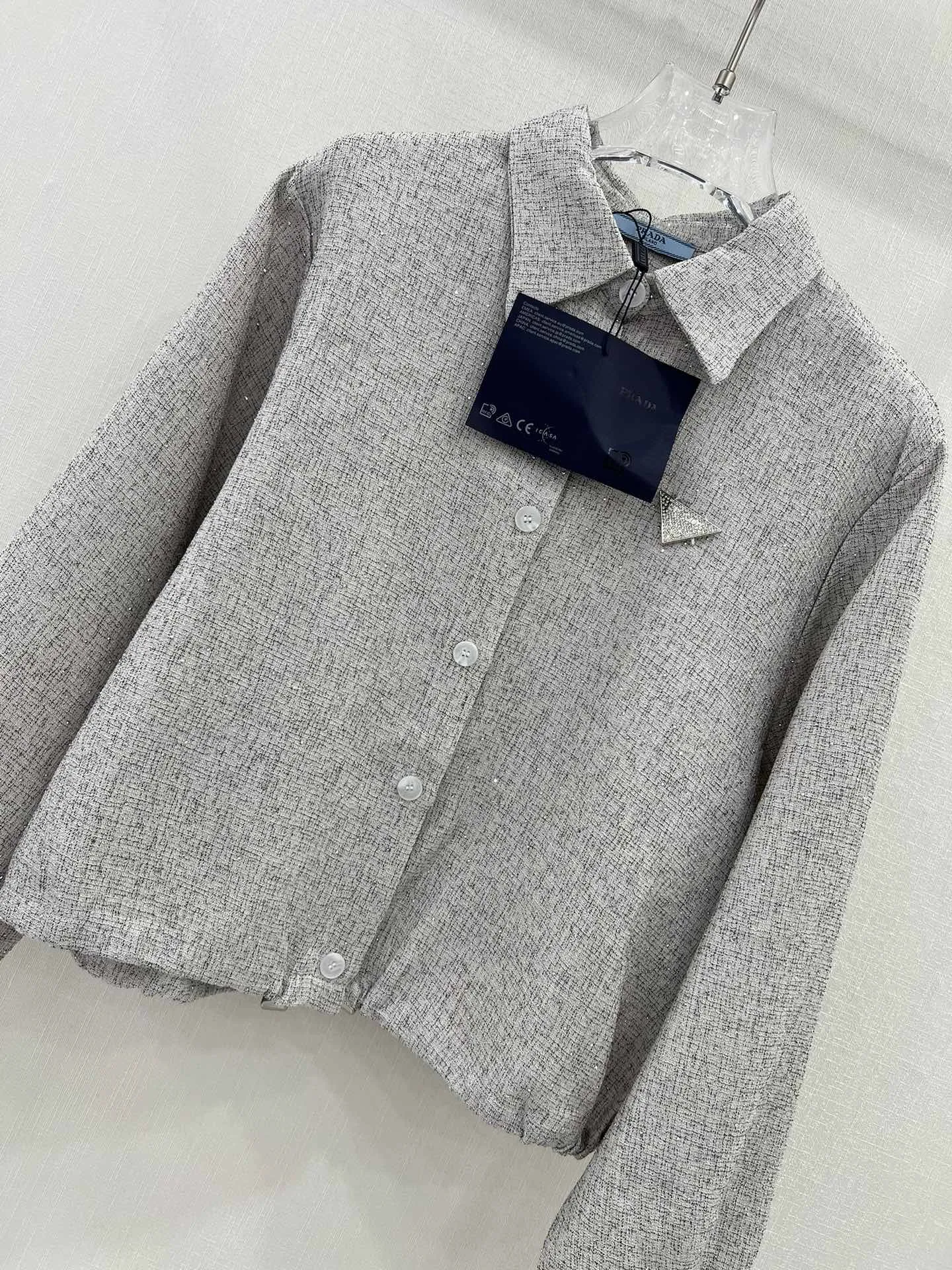 プラダ新作黒スパンコールシャツコートSML - 画像 (6)