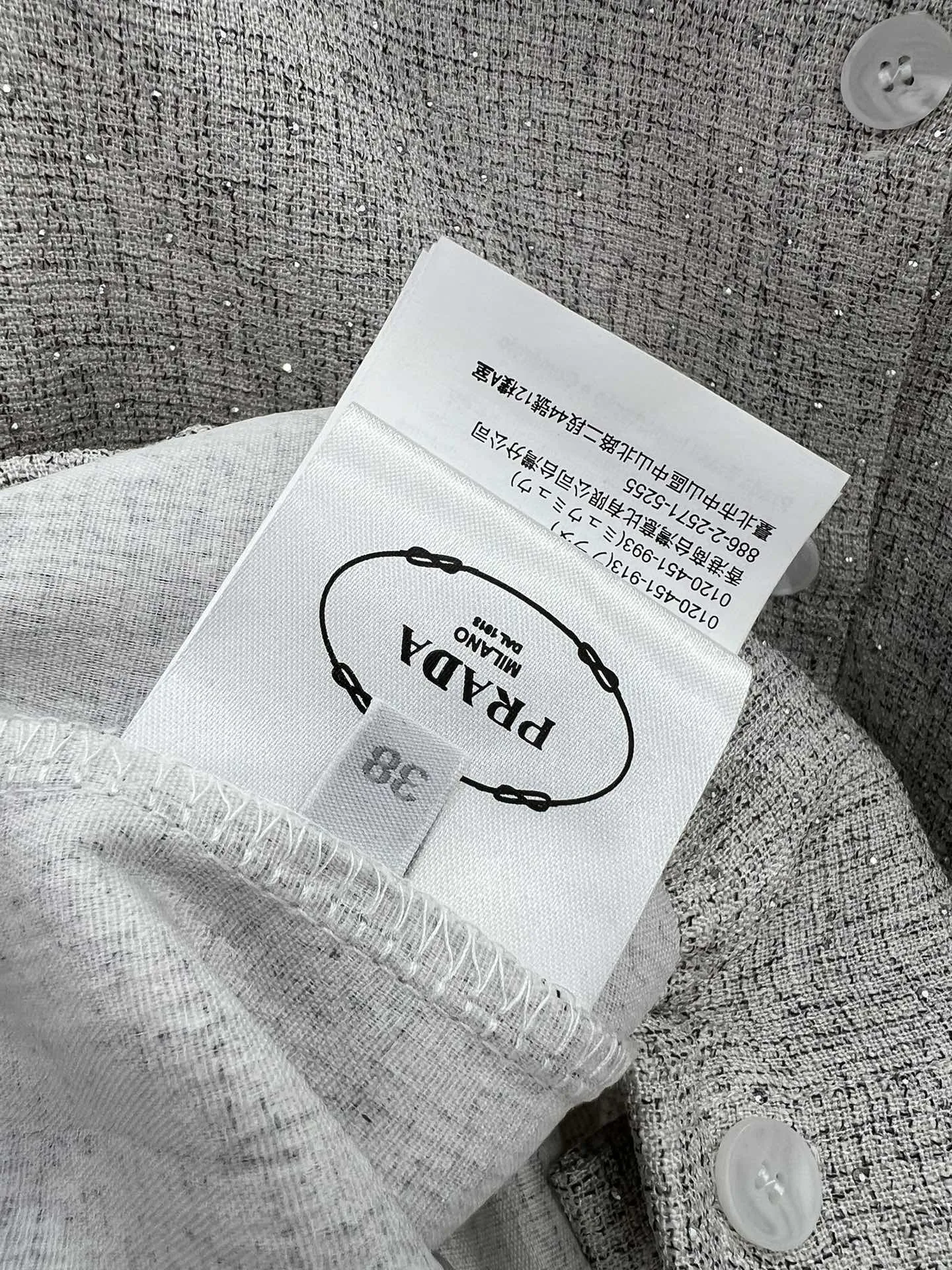 プラダ新作黒スパンコールシャツコートSML - 画像 (9)