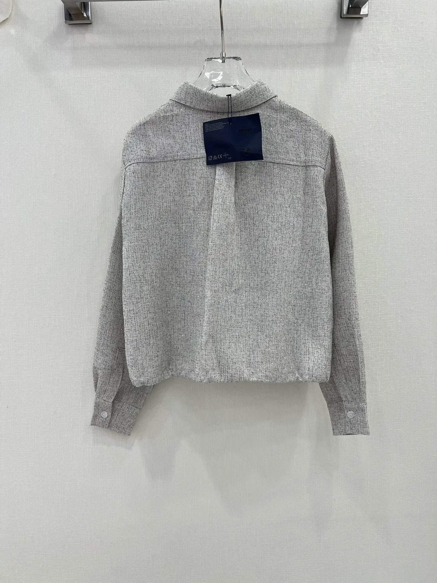 プラダ新作黒スパンコールシャツコートSML - 画像 (10)